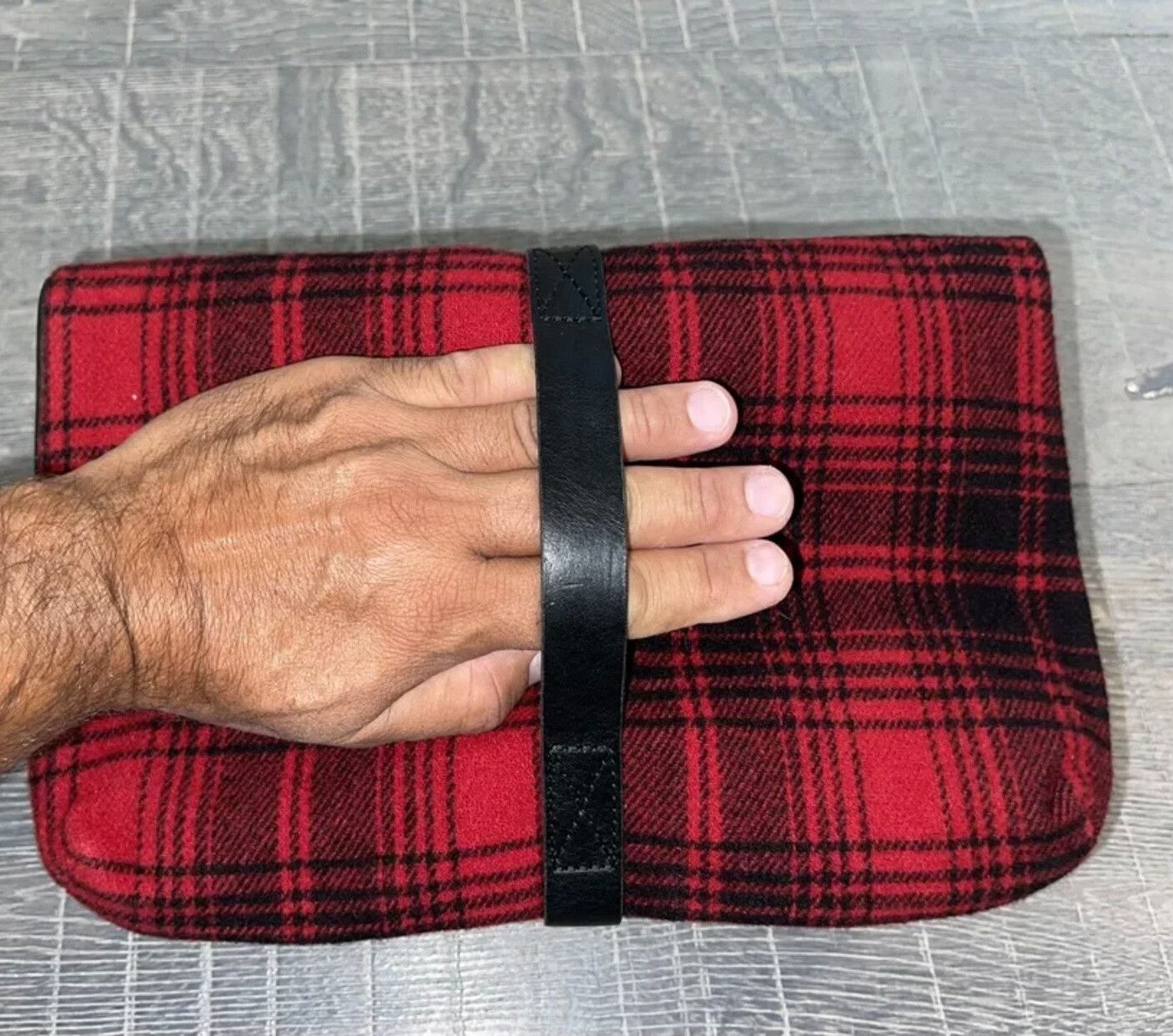 RRL Ralph Lauren Ralph Lauren RRL Plaid Wool Leather Clutch Size ONE SIZE - 5 Thumbnail