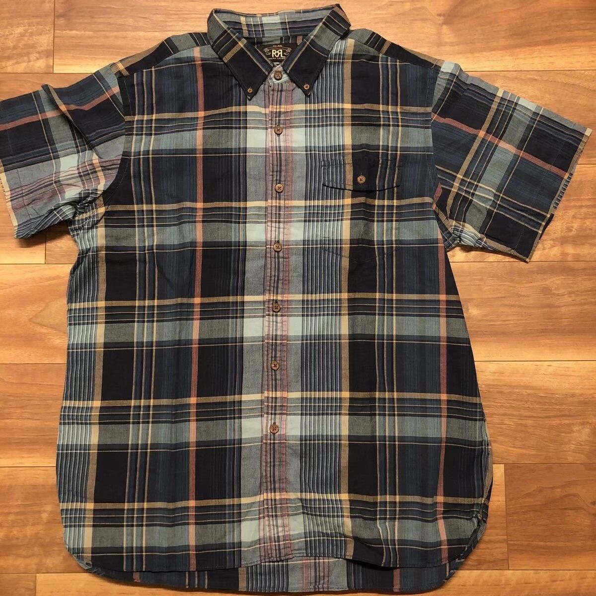 RRL Ralph Lauren Double RL Blue Check Short Sleeve Shirt Size US XL / EU 56 / 4 - 2 Thumbnail