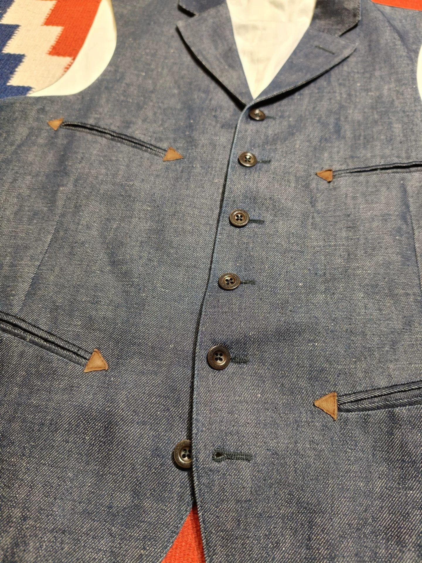 RRL Ralph Lauren RRL Double RL Denim Western Vest Size US M / EU 48-50 / 2 - 2 Thumbnail