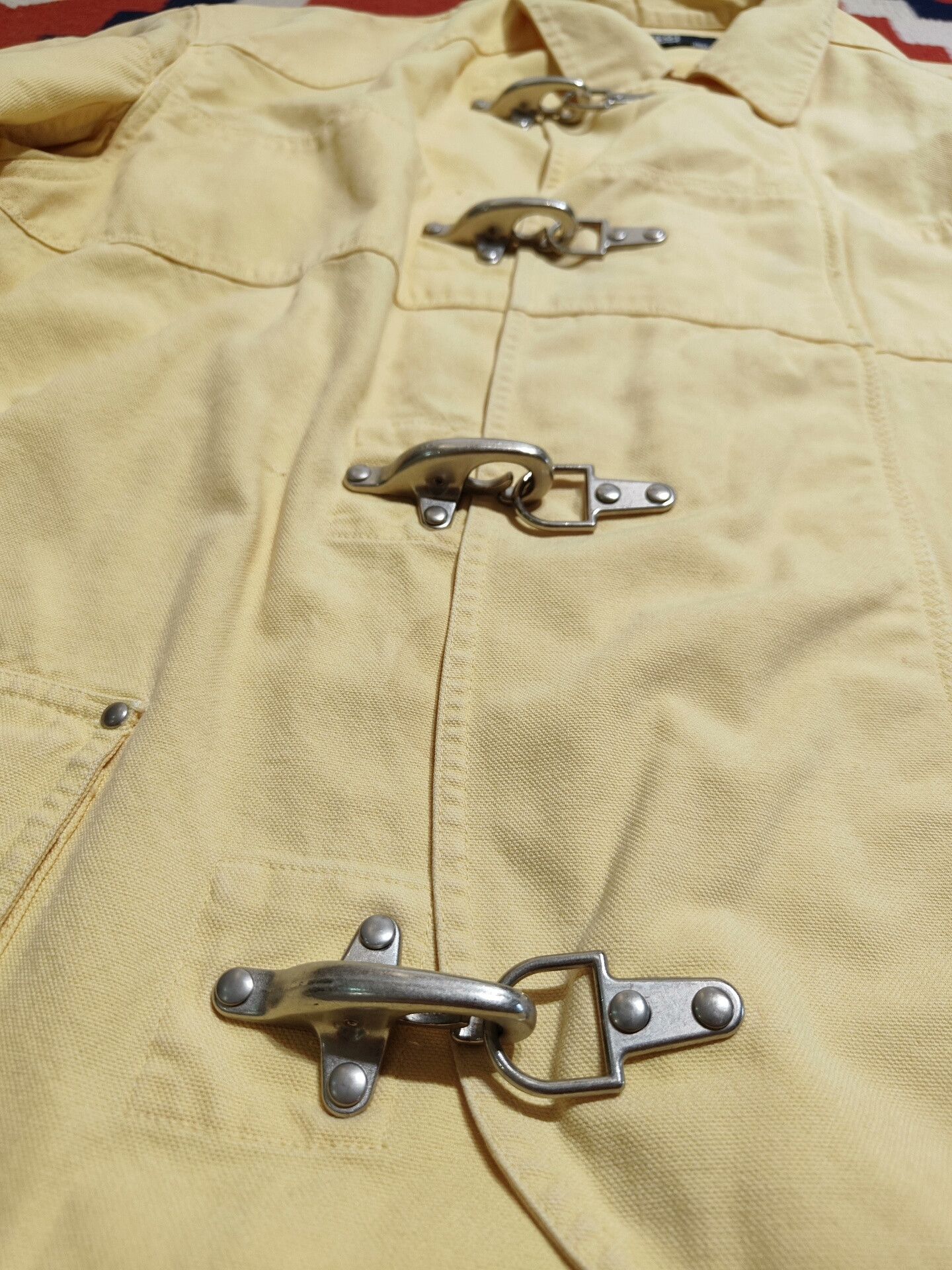 RRL Ralph Lauren Vintage Polo Yellow Firefighter Jacket Size US XL / EU 56 / 4 - 4 Thumbnail