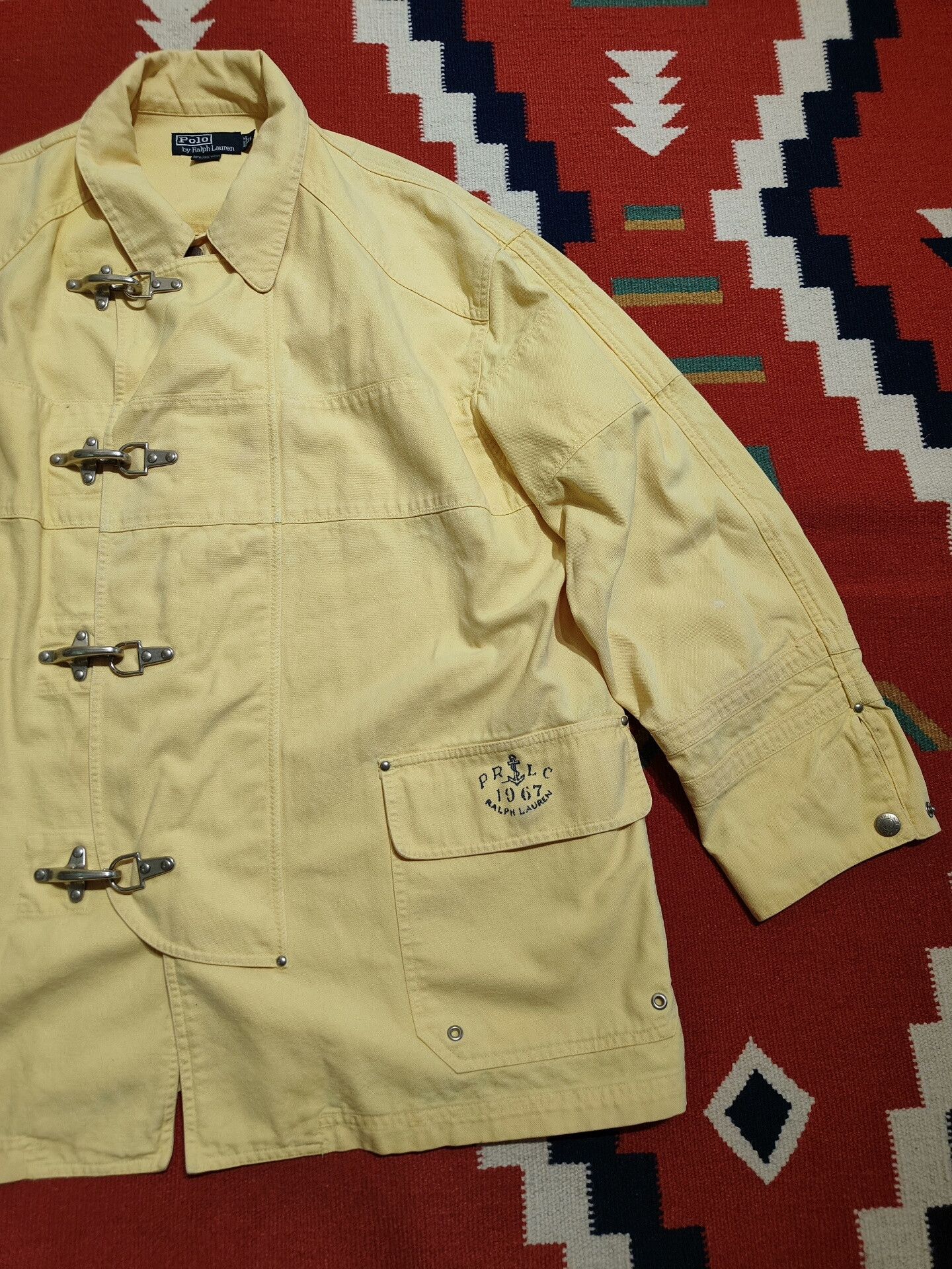 RRL Ralph Lauren Vintage Polo Yellow Firefighter Jacket Size US XL / EU 56 / 4 - 2 Thumbnail