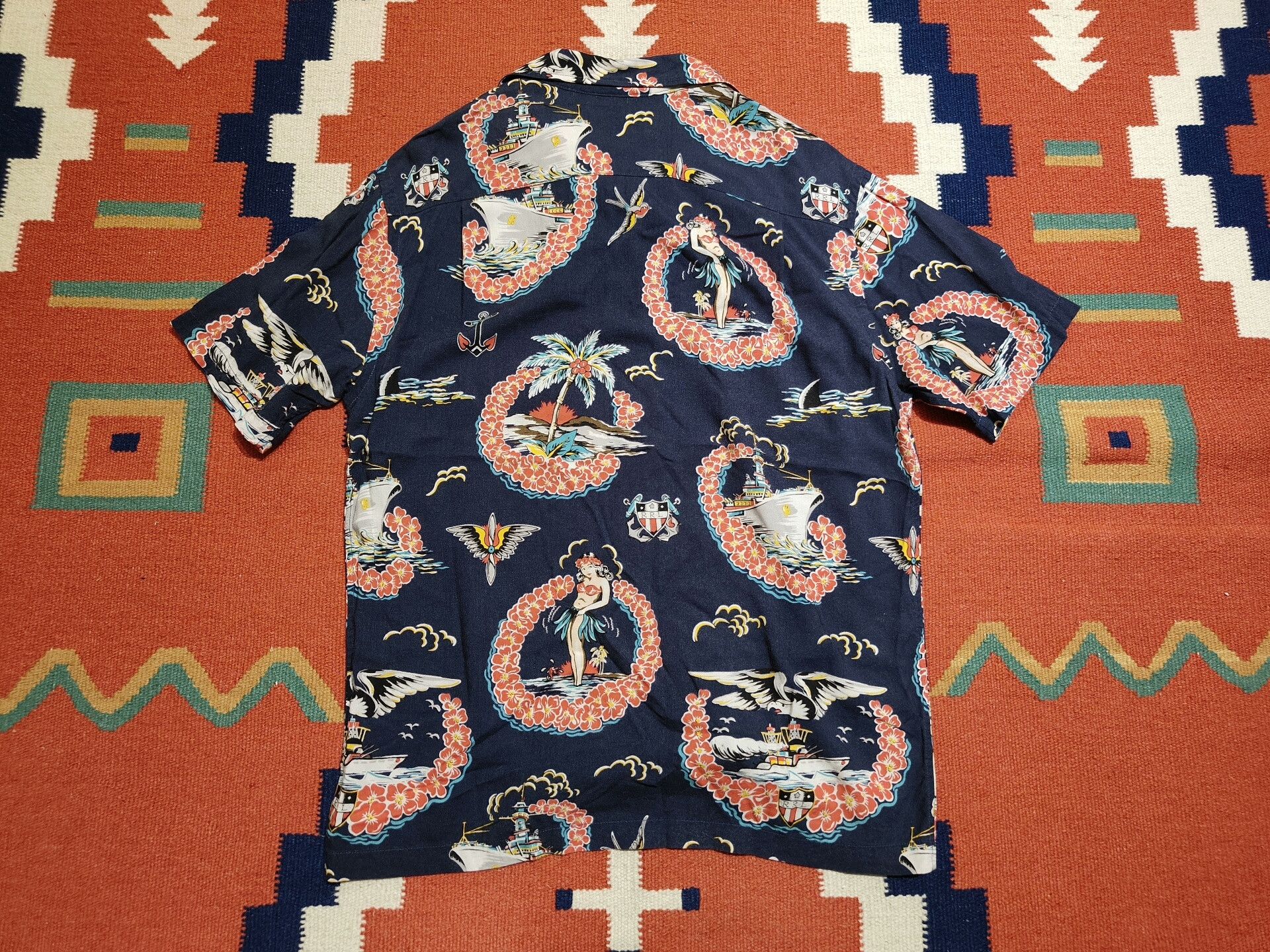 RRL Ralph Lauren RRL Aloha Military Print Short Sleeve Shirt Size US S / EU 44-46 / 1 - 8 Thumbnail