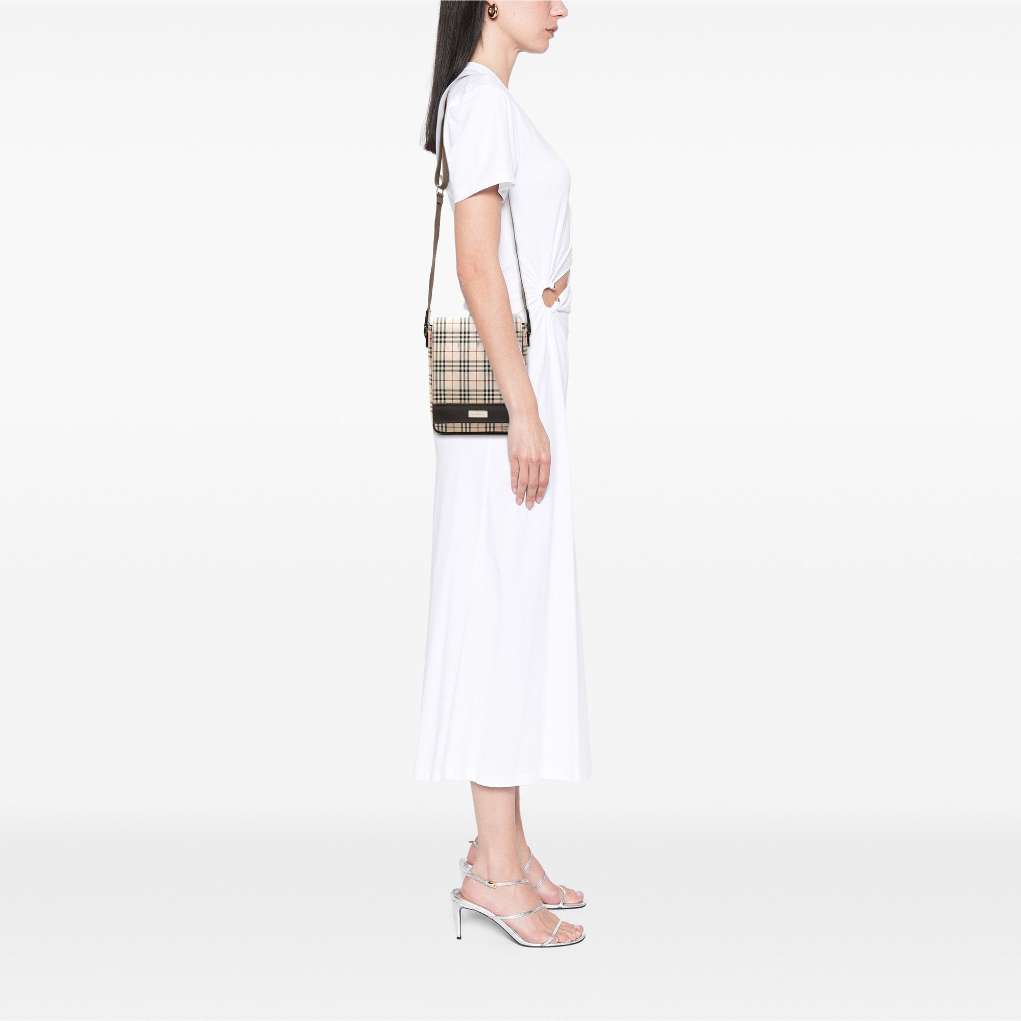 Burberry House Check Canvas Flap Crossbody