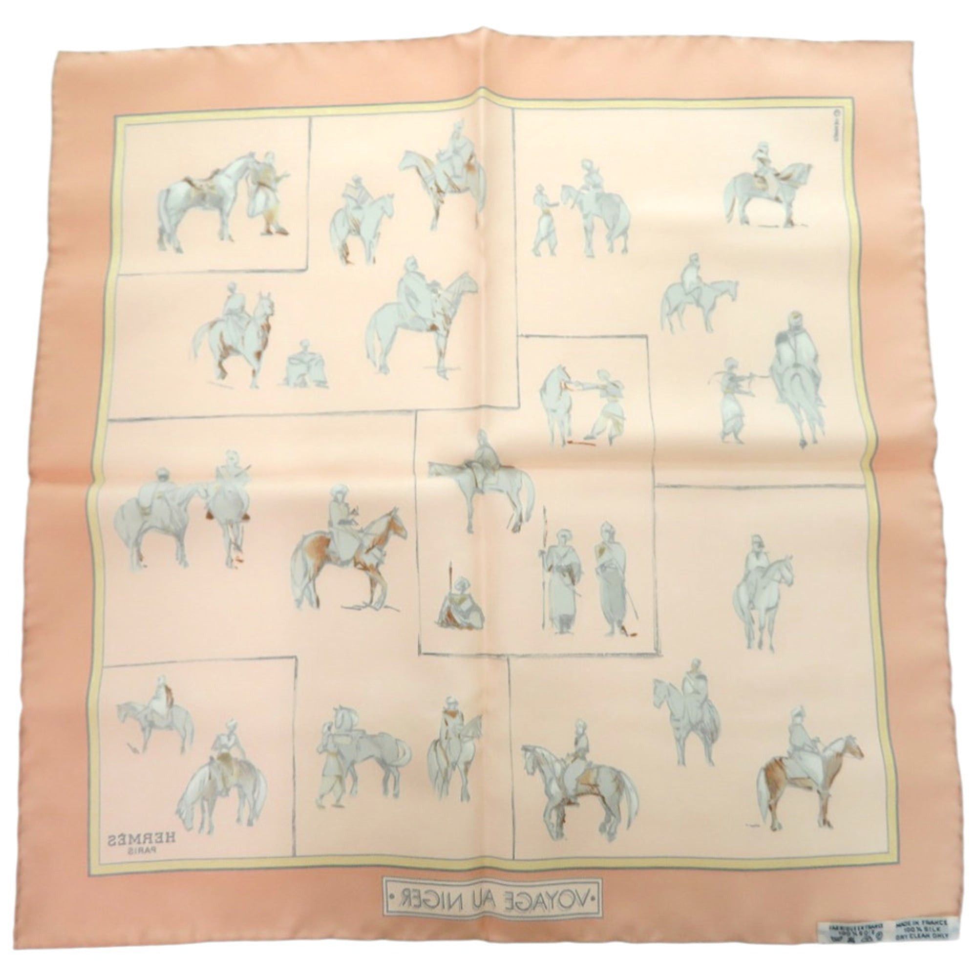 Hermes Hermes Like new Hermès Carré 45 pocket square, Petit Carré, Voyage au Niger, multicolored silk scarf/muffler, 0306 Size ONE SIZE - 3 Thumbnail