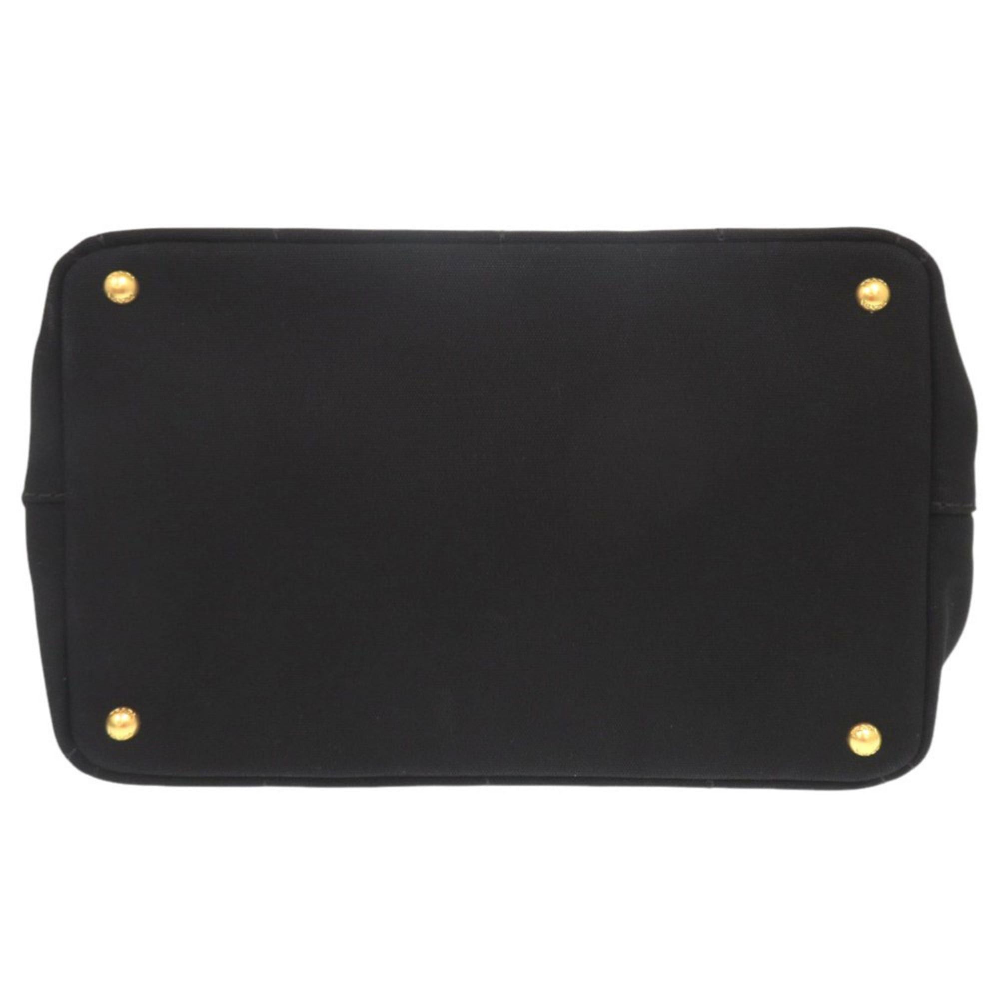 Prada Excellent condition Prada Canapa canvas black 2-way tote bag, shoulder and handbag, 0644 Size ONE SIZE - 3 Thumbnail
