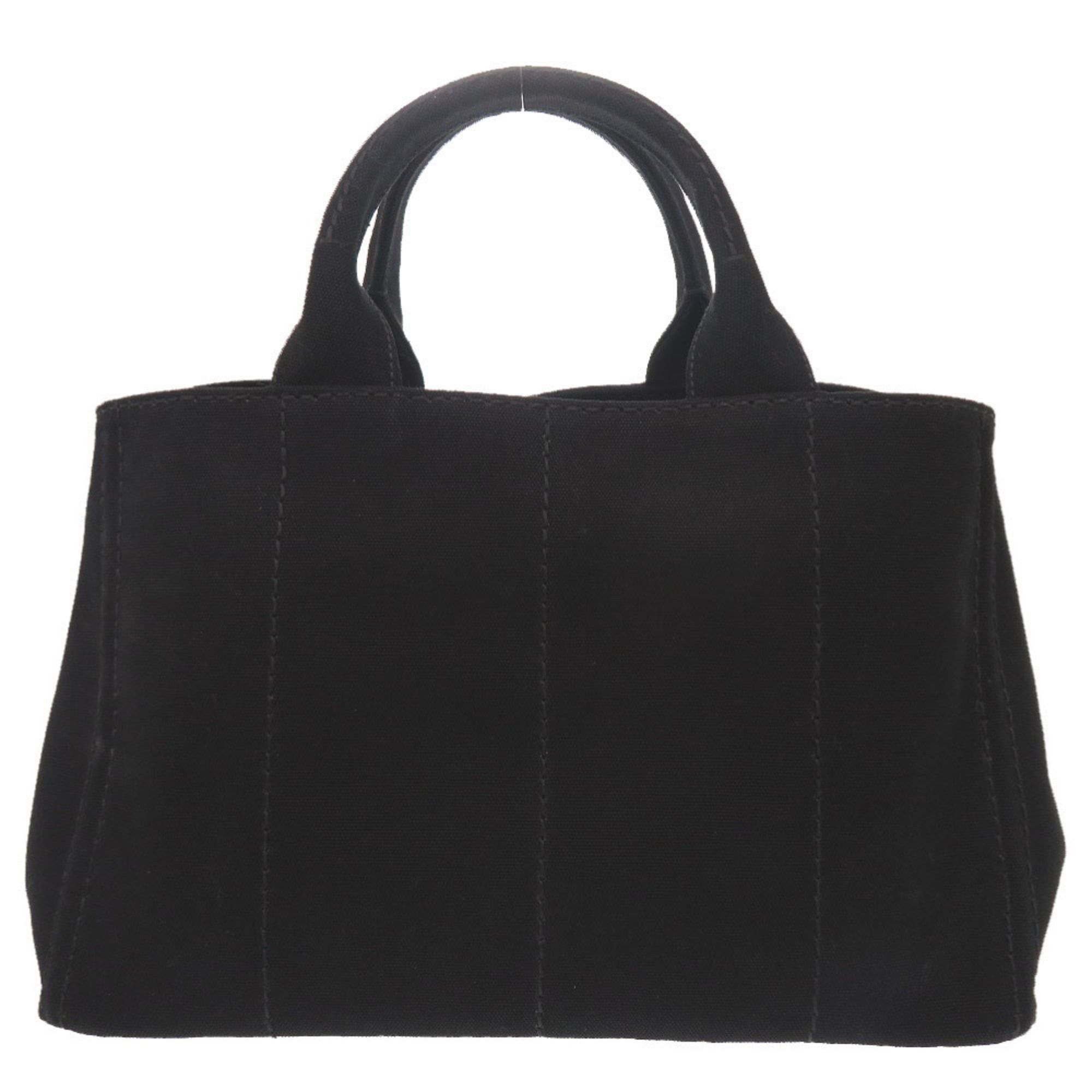Prada Excellent condition Prada Canapa canvas black 2-way tote bag, shoulder and handbag, 0644 Size ONE SIZE - 2 Thumbnail