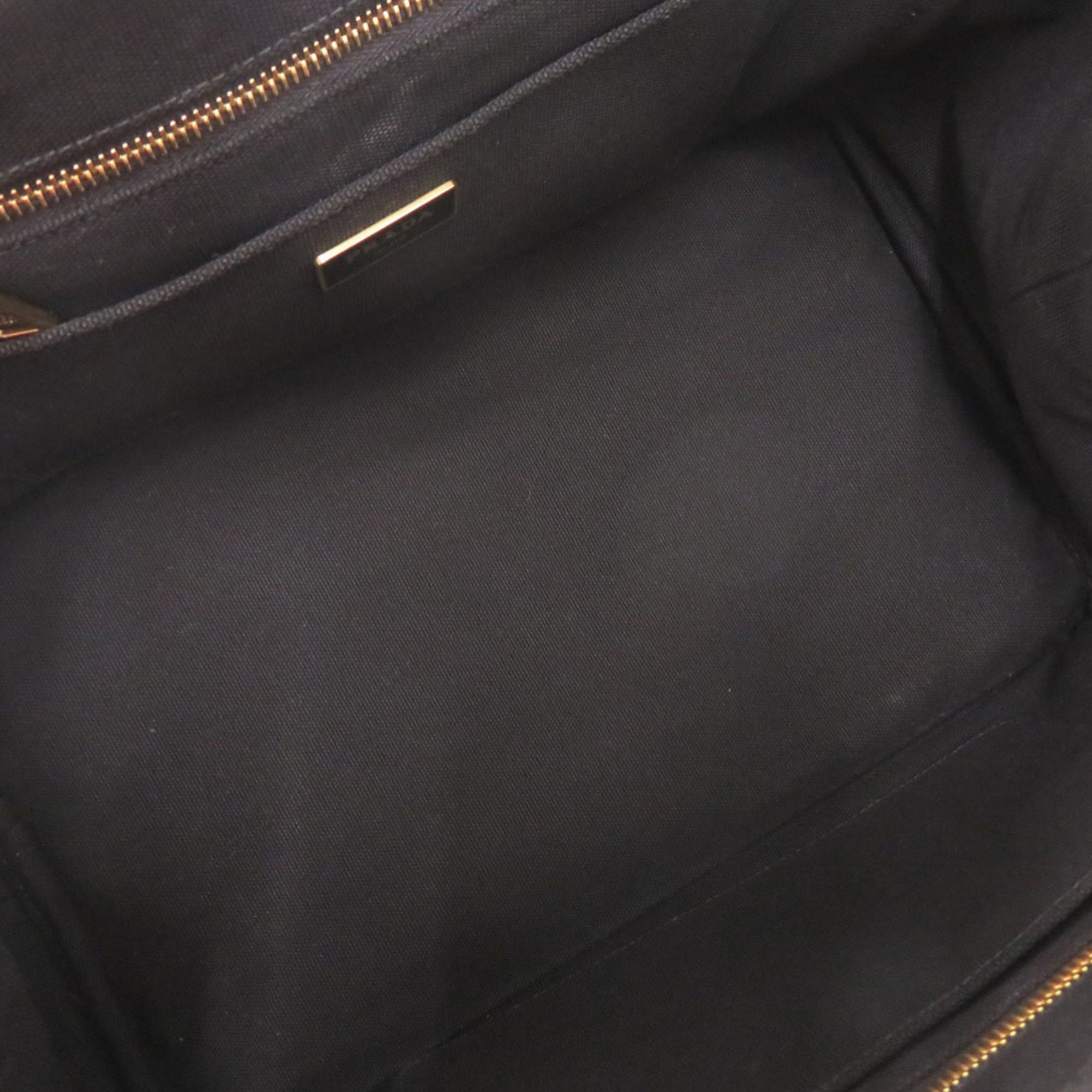 Prada Excellent condition Prada Canapa canvas black 2-way tote bag, shoulder and handbag, 0644 Size ONE SIZE - 7 Thumbnail