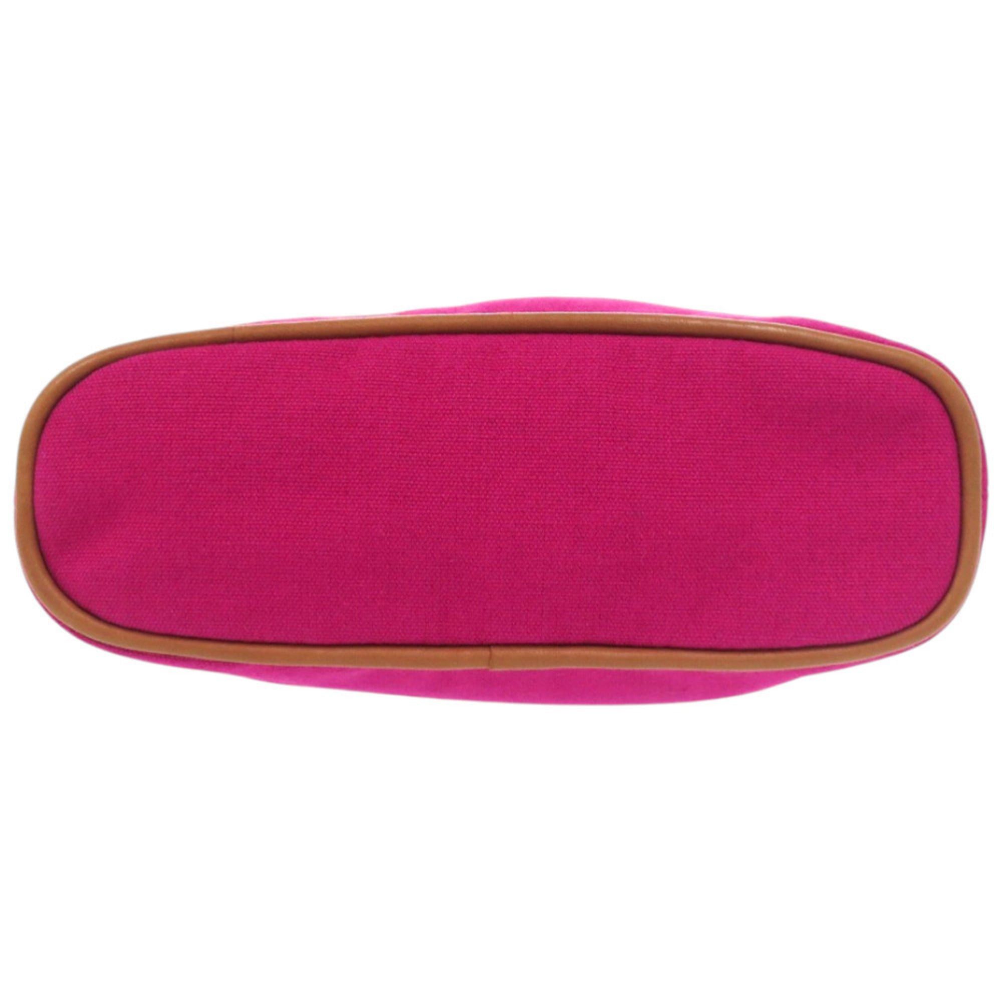 Hermes Like new Hermès Bolide mini pouch, cotton and leather, pink-purple, size 1070