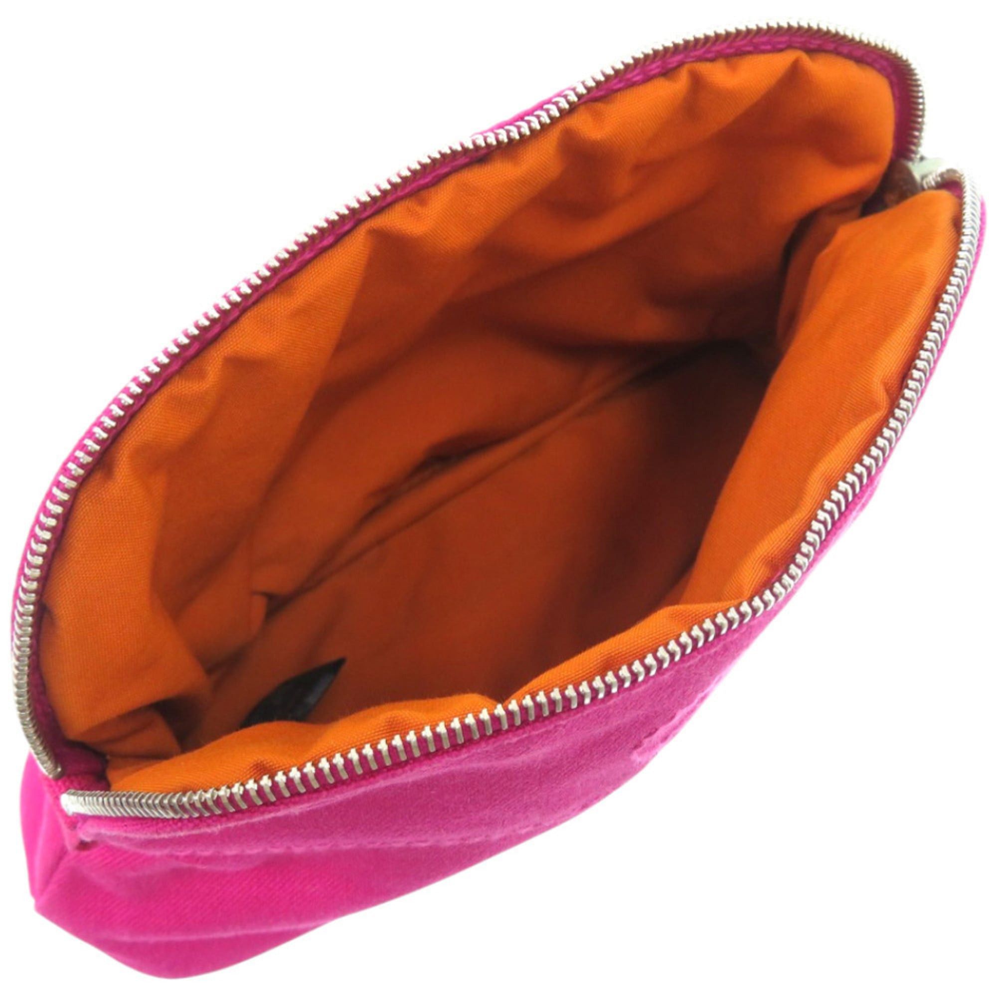 Hermes Like new Hermès Bolide mini pouch, cotton and leather, pink-purple, size 1070