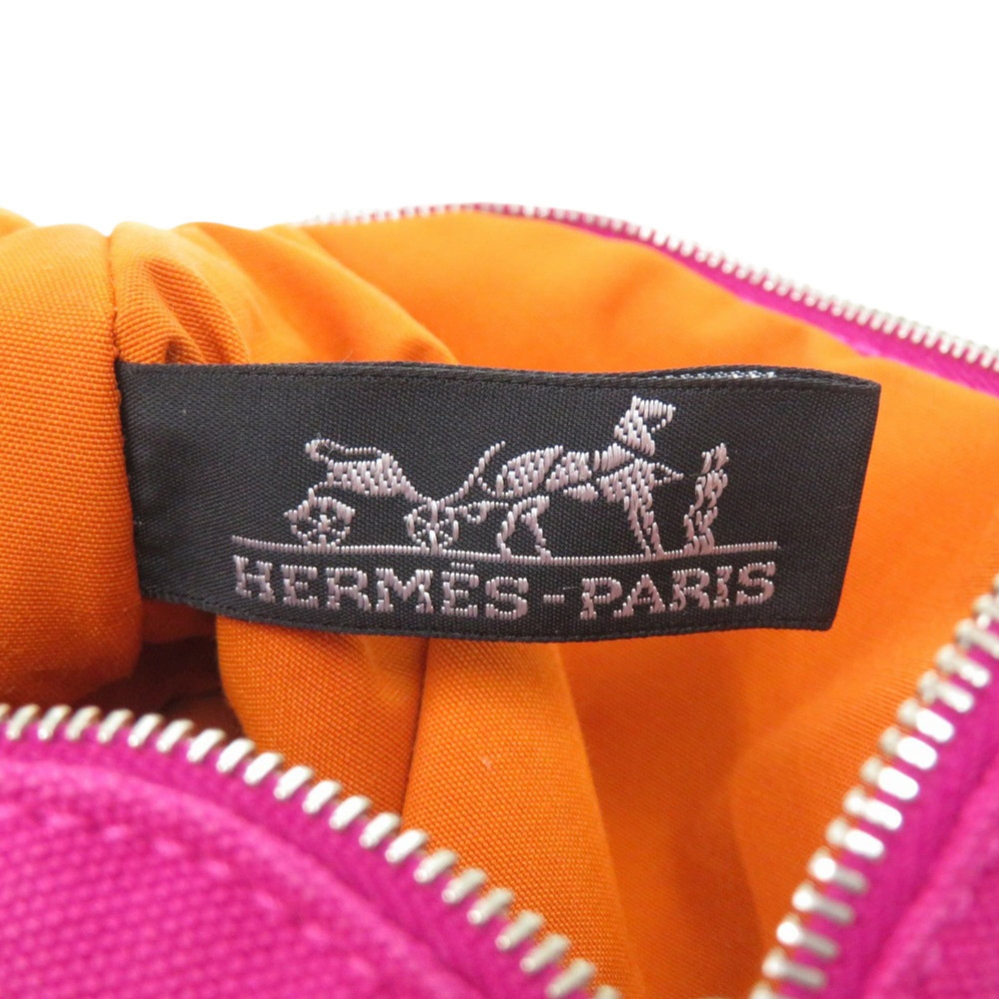 Hermes Like new Hermès Bolide mini pouch, cotton and leather, pink-purple, size 1070