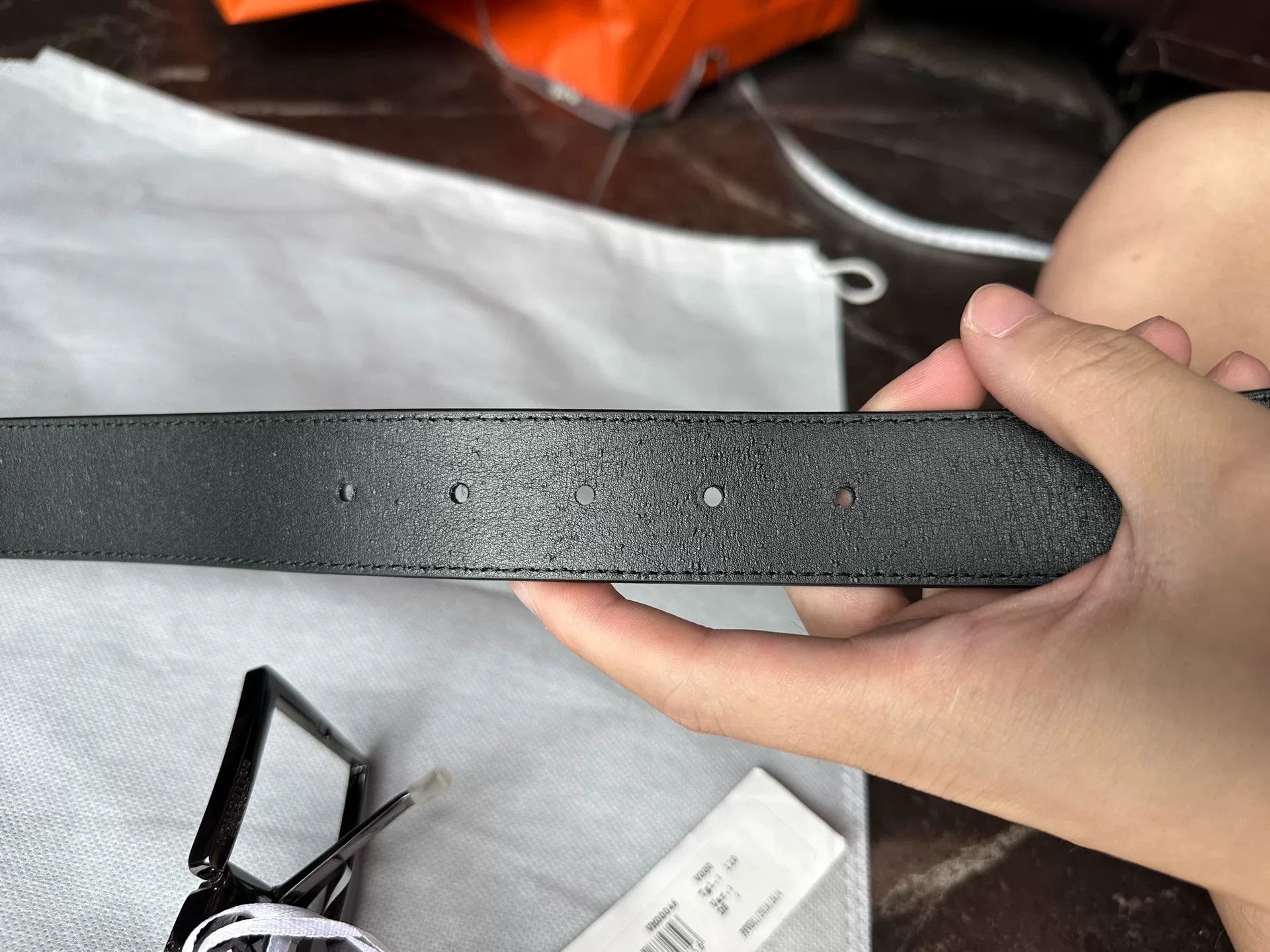 Versace Versace Men's Black Leather Belt Size ONE SIZE - 7 Thumbnail