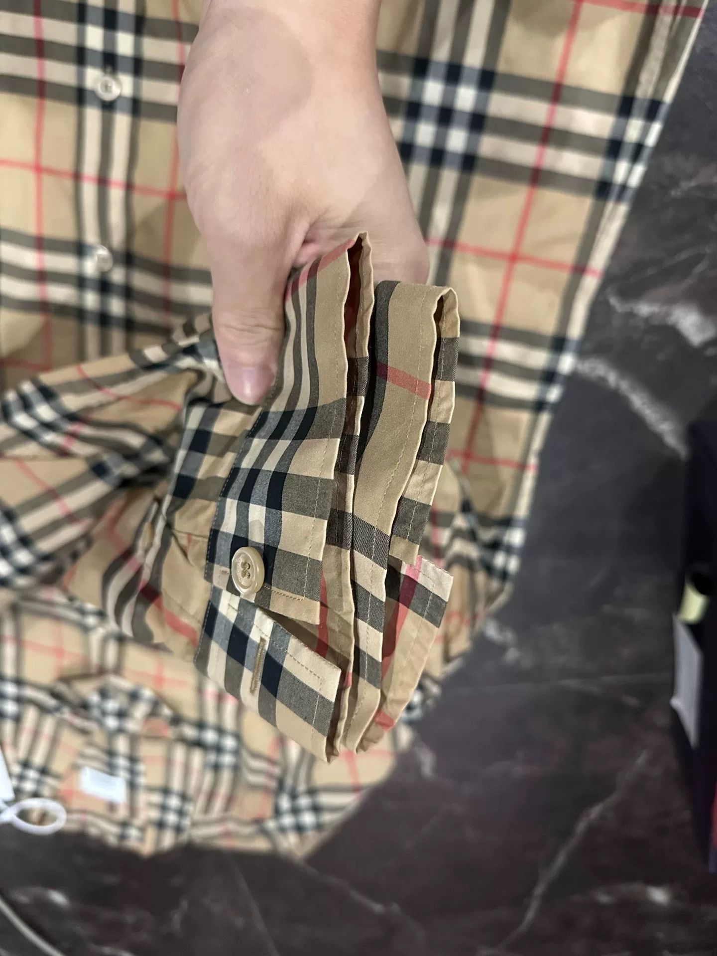 Burberry Burberry Check Stripe Beige Men's Shirt Size US XL / EU 56 / 4 - 3 Thumbnail