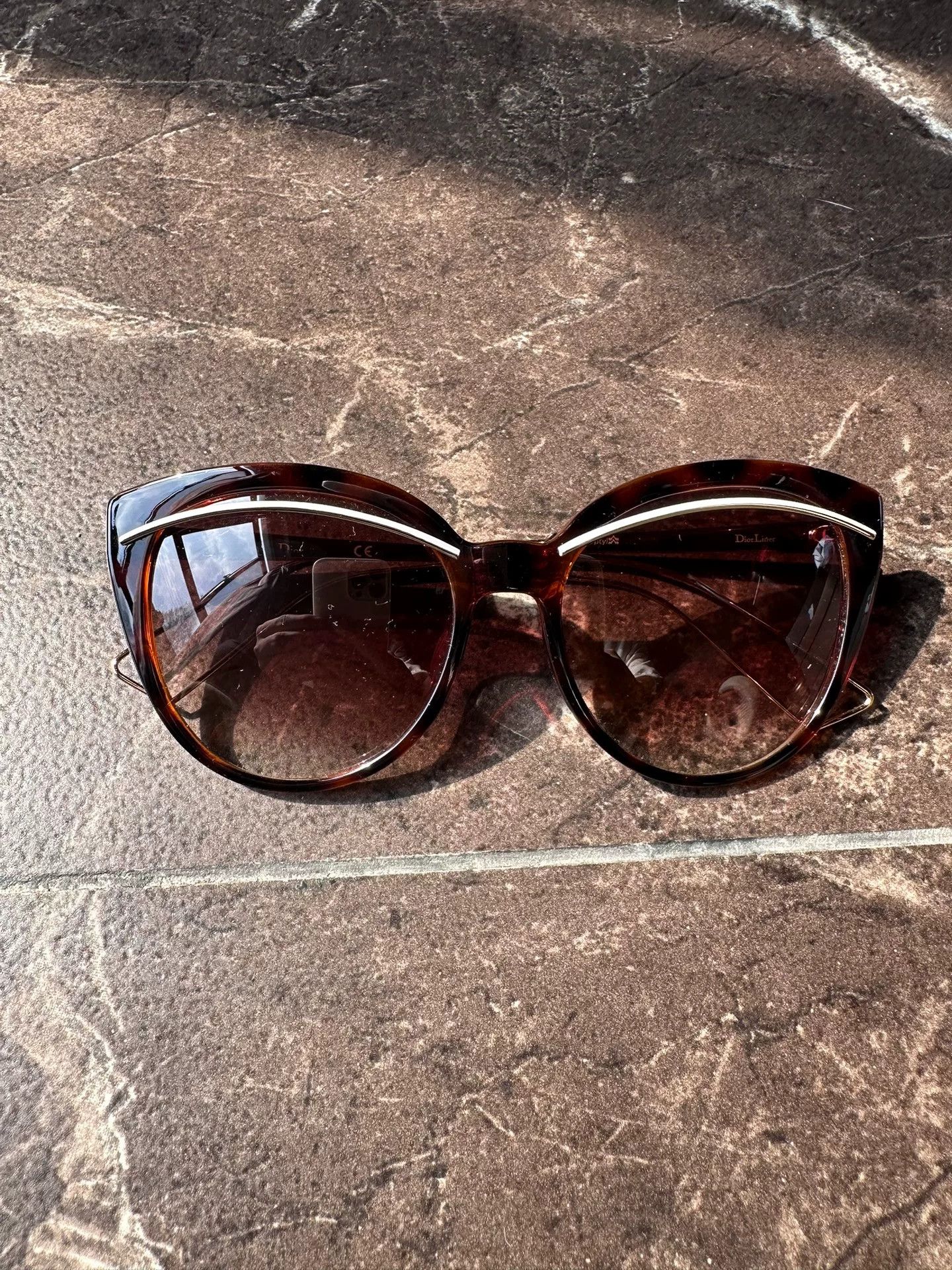 Dior Dior Brown Leopard Print Sunglasses Size ONE SIZE - 8 Thumbnail