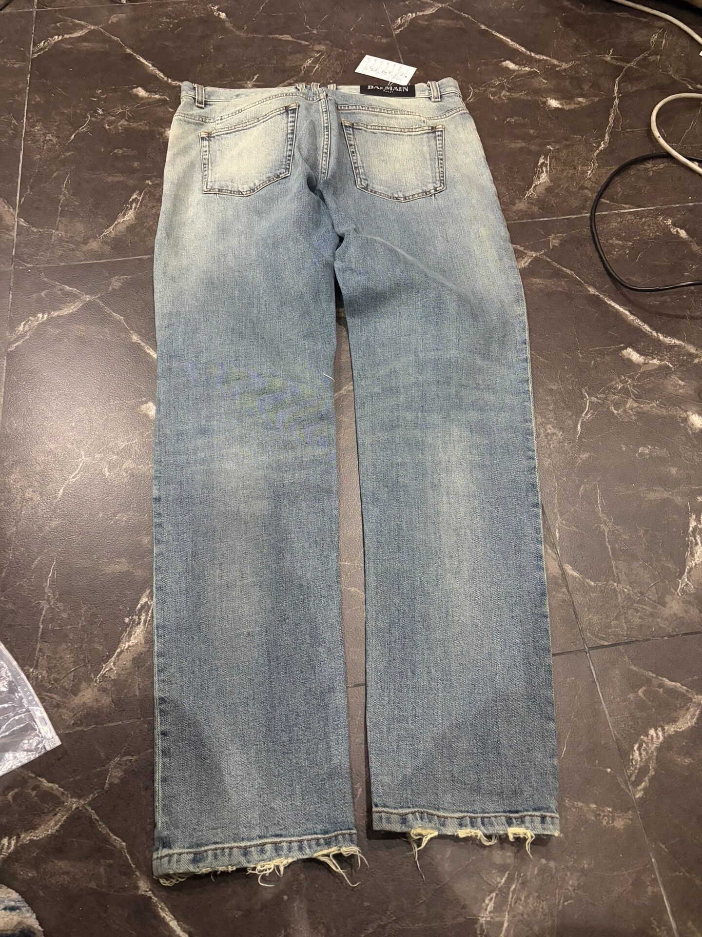 Balmain Balmain Blue Distressed Men's Jeans 33 Size US 33 - 4 Thumbnail