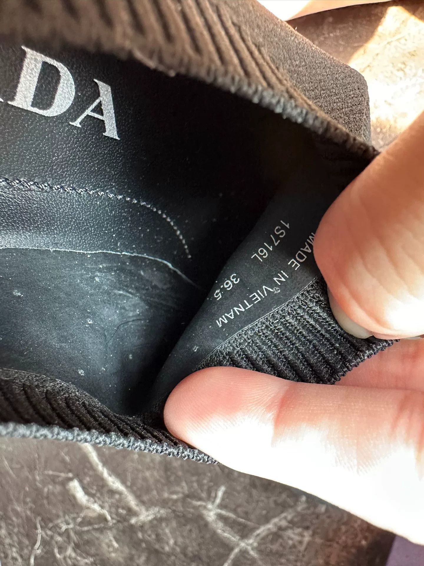 Prada Prada Black Knit Slip-On Casual Shoes Size US 5.5 / IT 35.5 - 9 Thumbnail