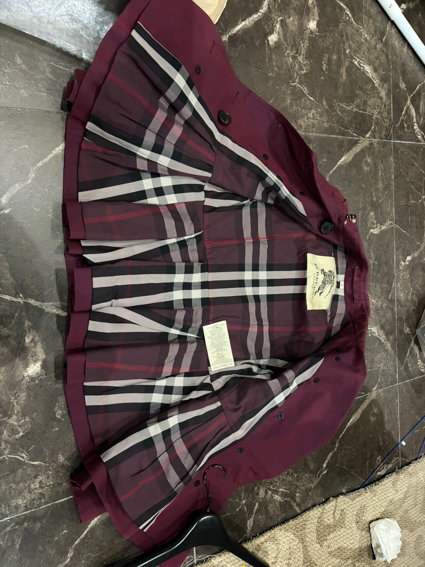 Burberry Burberry Women's Burgundy Trench Coat Size XXS / US 00 / IT 34 - 4 Thumbnail