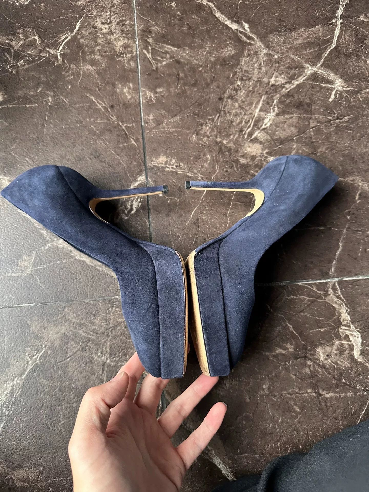 Dior Christian Dior Navy Suede High Heels Size US 6 / IT 36 - 3 Thumbnail