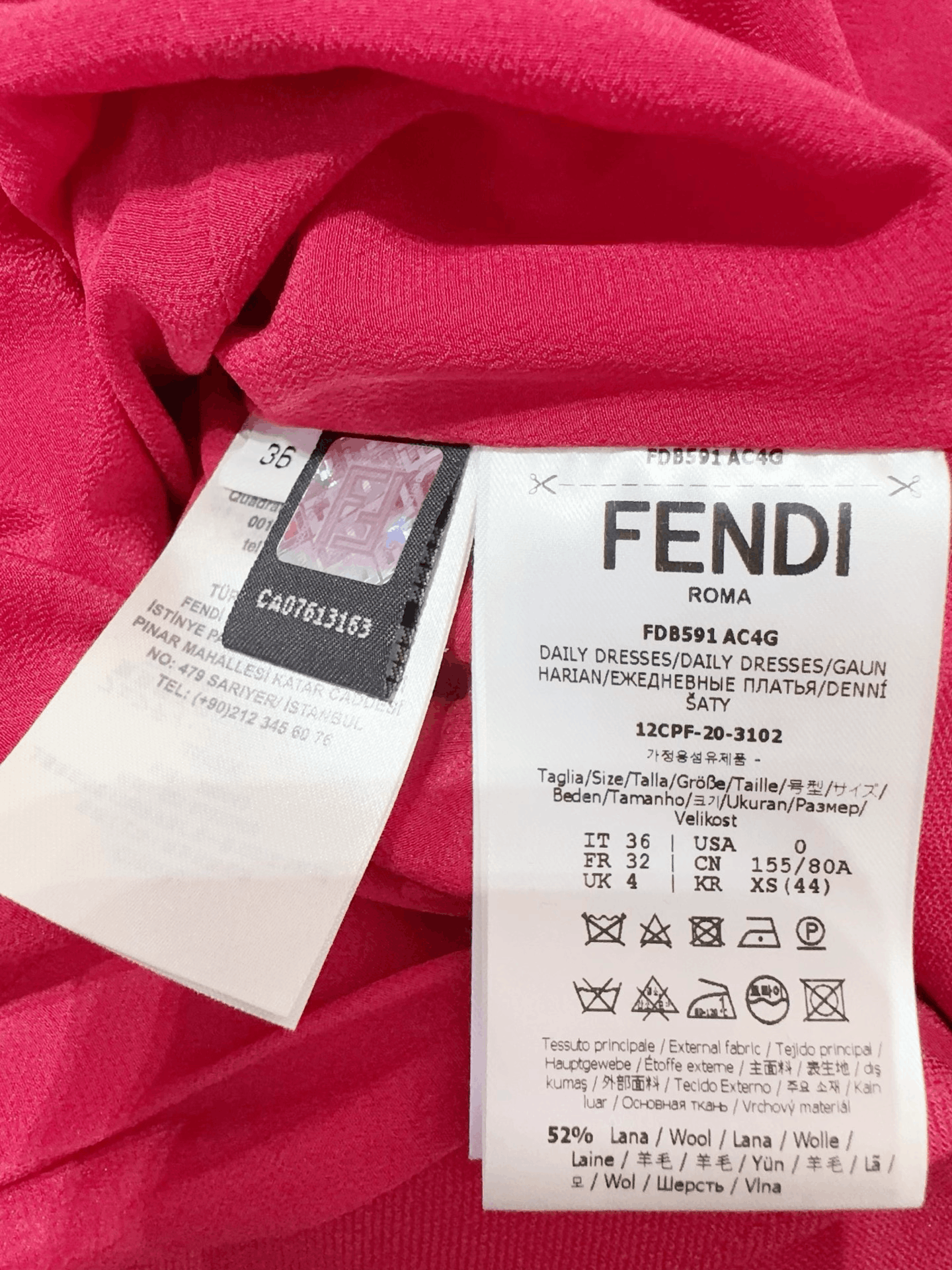 Fendi Fendi Women's Slim Fit Dress Size XS / US 0-2 / IT 36-38 - 5 Thumbnail