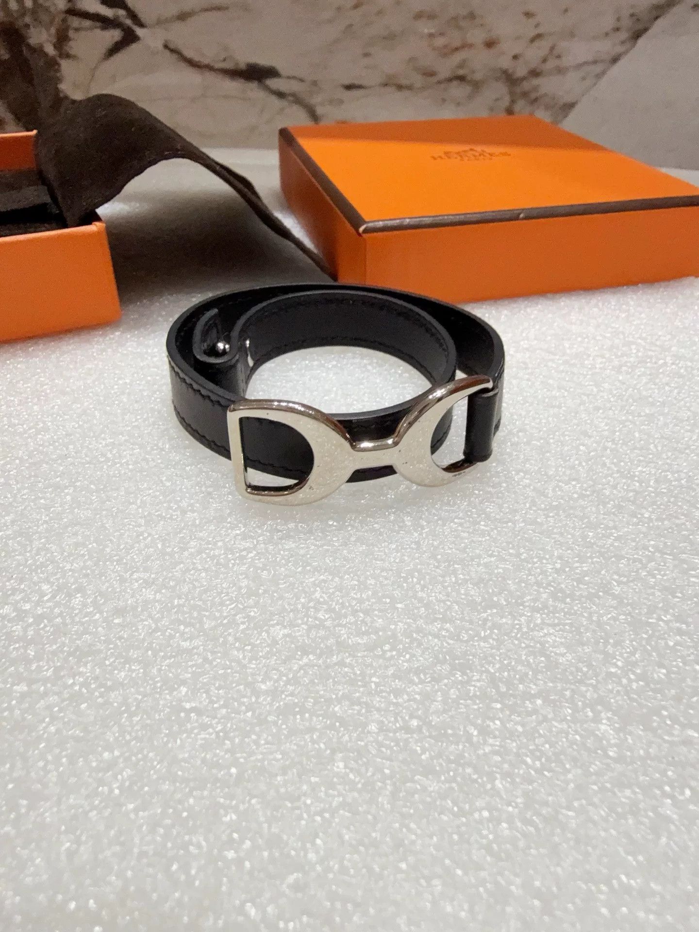 Hermes Hermes Black Double Loop Bracelet Size ONE SIZE - 3 Thumbnail