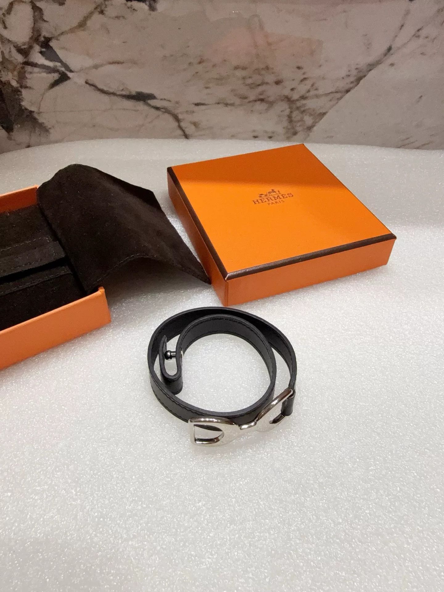 Hermes Hermes Black Double Loop Bracelet Size ONE SIZE - 2 Thumbnail
