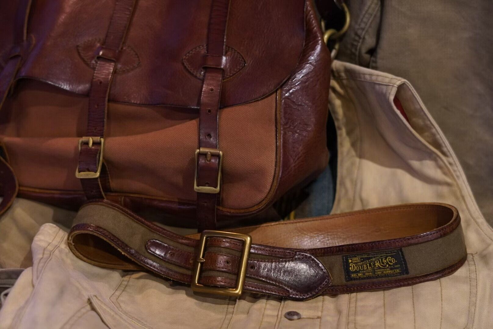 RRL Ralph Lauren Limited Edition Canvas Leather Belt Size ONE SIZE - 6 Thumbnail