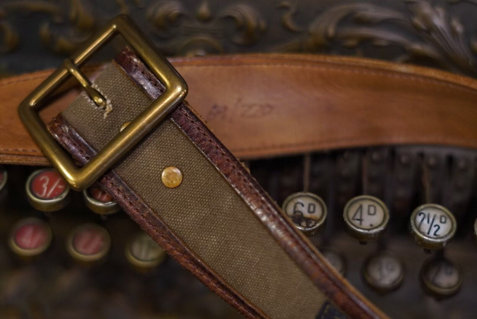 RRL Ralph Lauren Limited Edition Canvas Leather Belt Size ONE SIZE - 4 Thumbnail