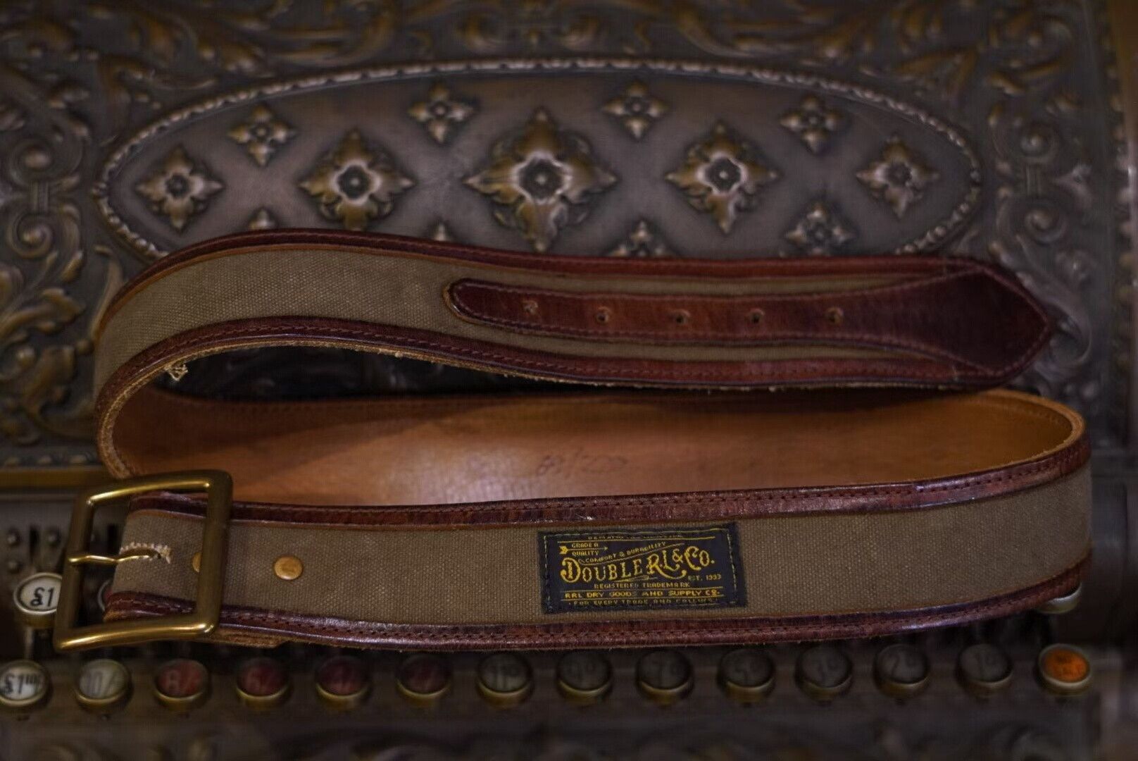RRL Ralph Lauren Limited Edition Canvas Leather Belt Size ONE SIZE - 5 Thumbnail