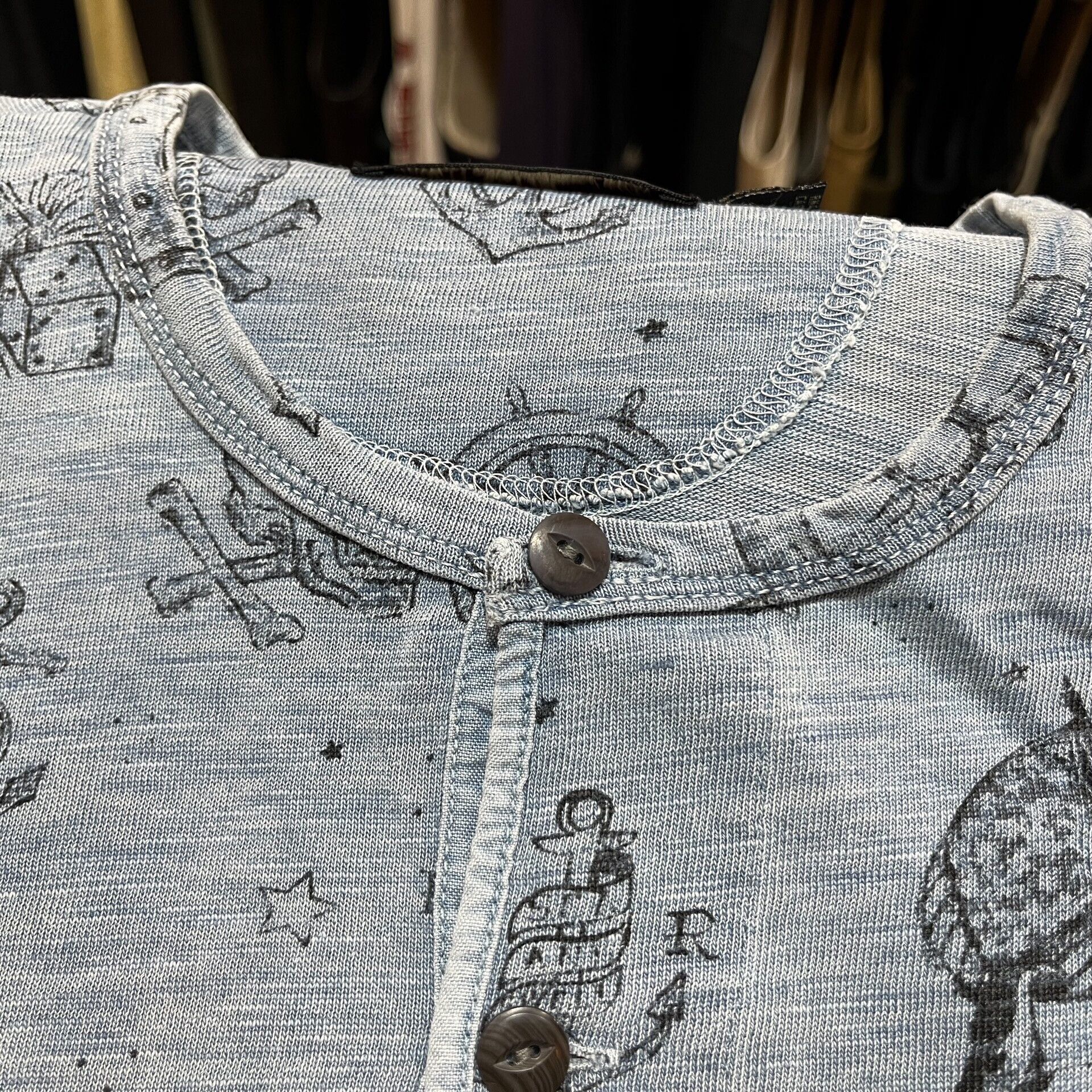 RRL Ralph Lauren RRL Henley Print T-shirt by Ralph Lauren Size US M / EU 48-50 / 2 - 5 Thumbnail