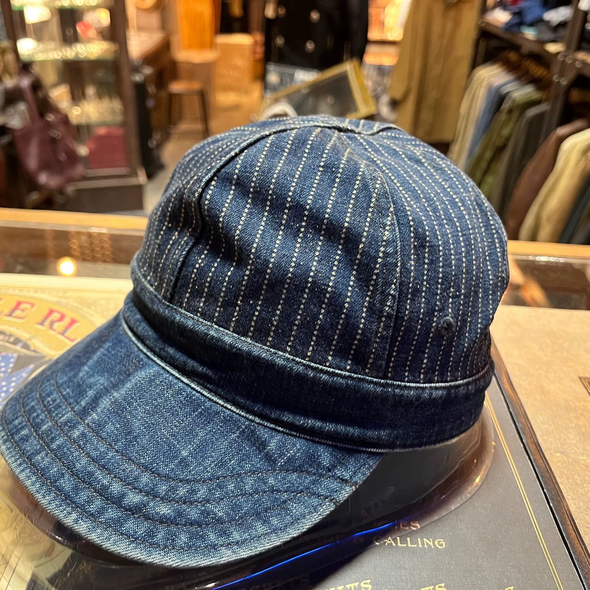 RRL Ralph Lauren RRL Wabash Indigo Dyed Engineer Cap Size ONE SIZE - 3 Thumbnail