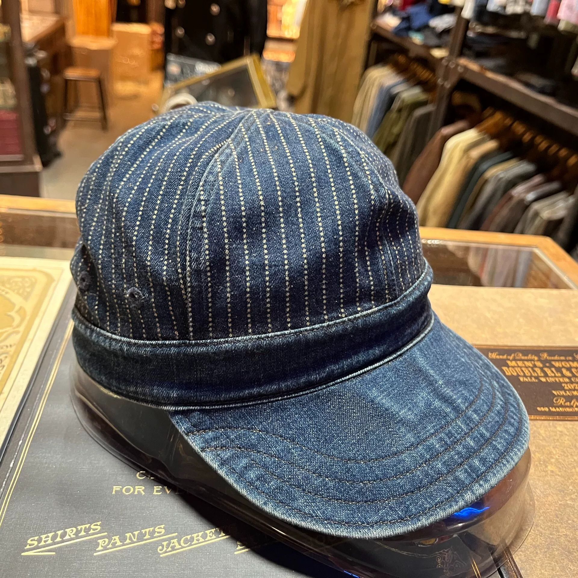 RRL Ralph Lauren RRL Wabash Indigo Dyed Engineer Cap Size ONE SIZE - 2 Thumbnail