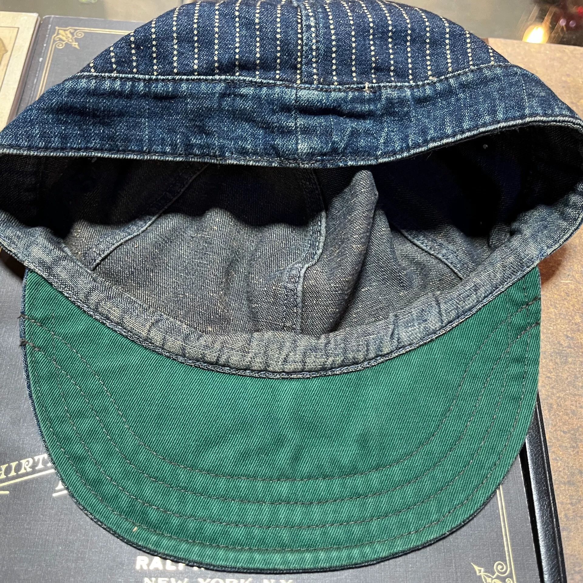 RRL Ralph Lauren RRL Wabash Indigo Dyed Engineer Cap Size ONE SIZE - 6 Thumbnail