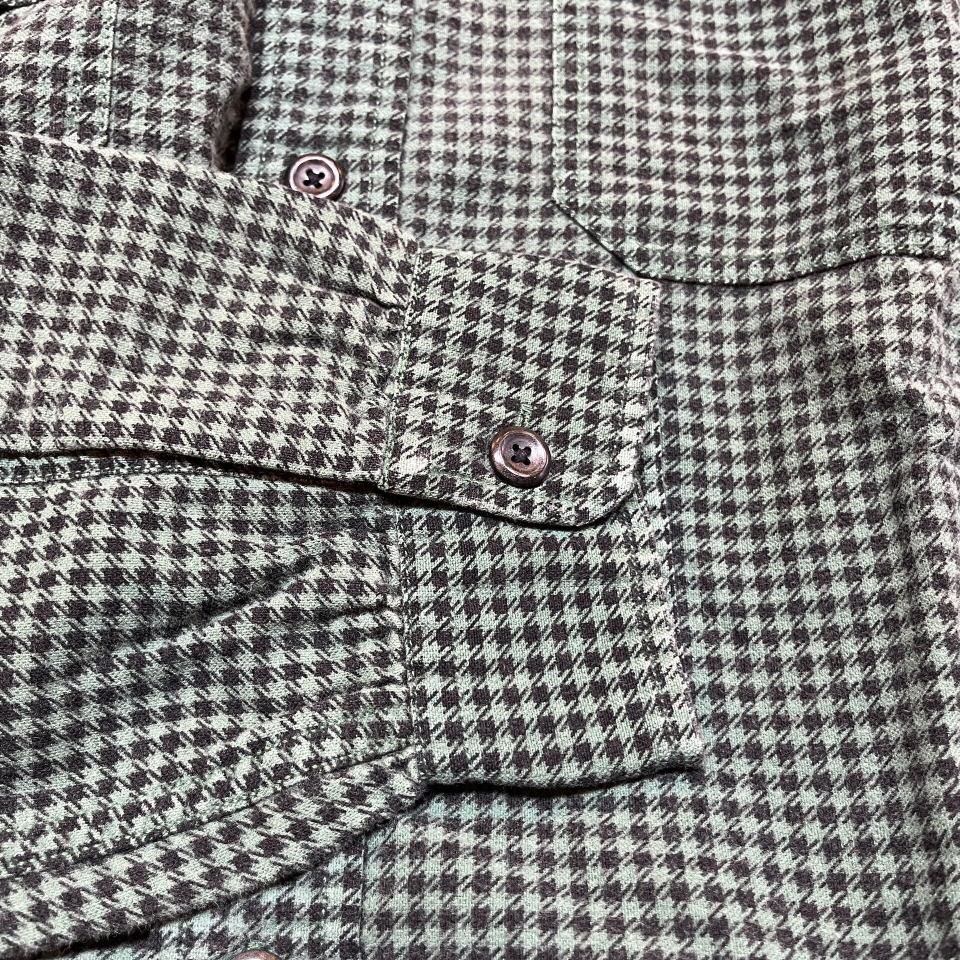 RRL Ralph Lauren Vintage Green Houndstooth Button-Up Shirt Size US M / EU 48-50 / 2 - 7 Thumbnail