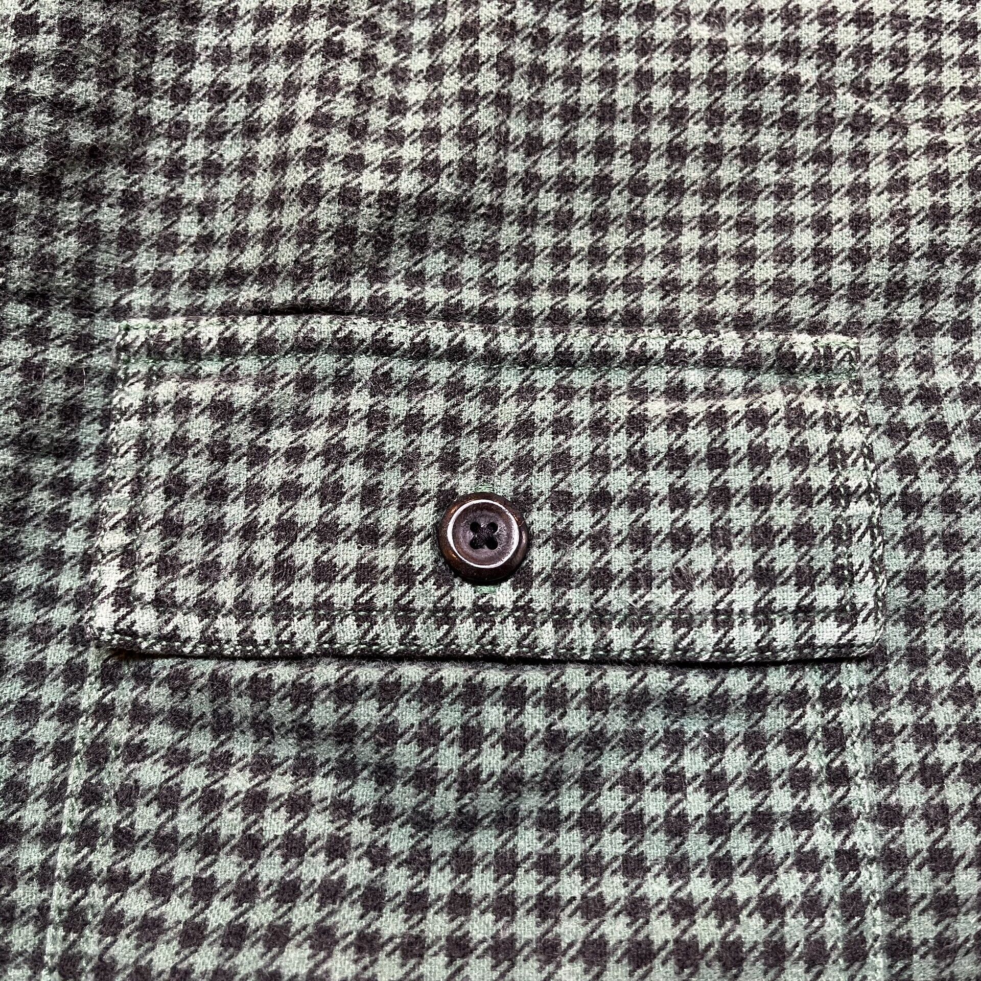 RRL Ralph Lauren Vintage Green Houndstooth Button-Up Shirt Size US M / EU 48-50 / 2 - 6 Thumbnail