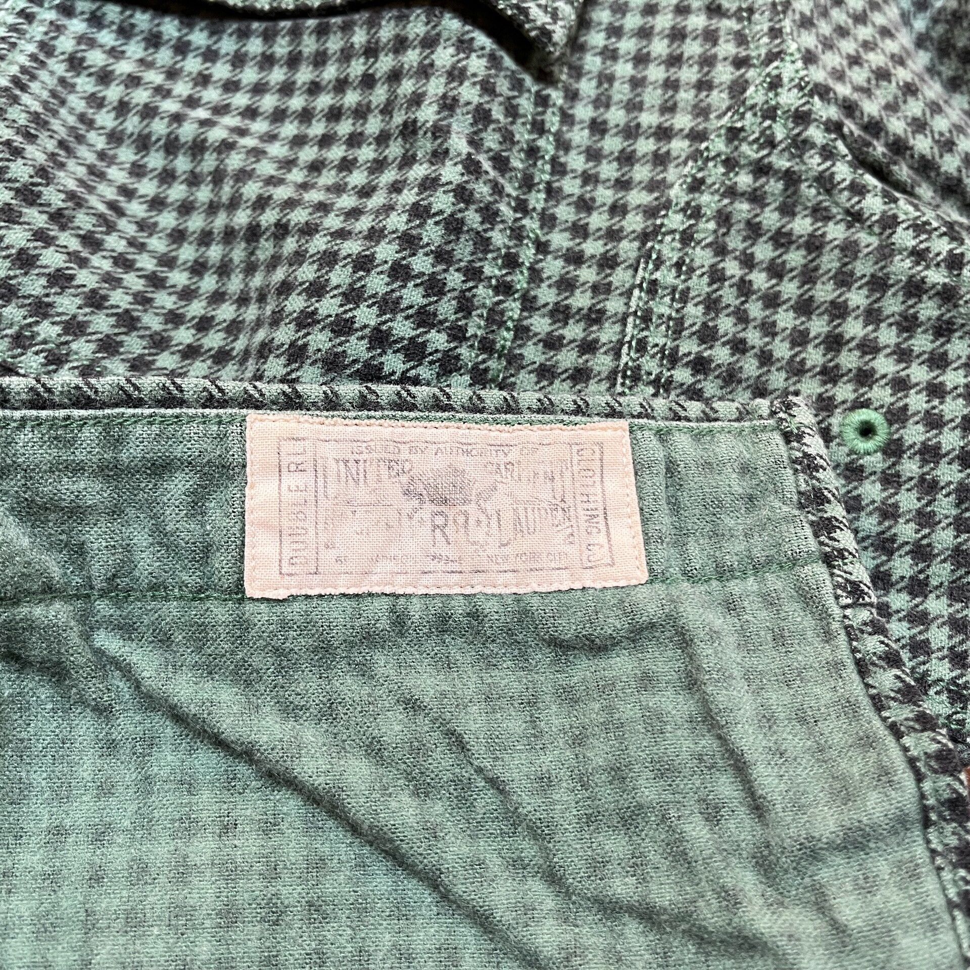 RRL Ralph Lauren Vintage Green Houndstooth Button-Up Shirt Size US M / EU 48-50 / 2 - 4 Thumbnail