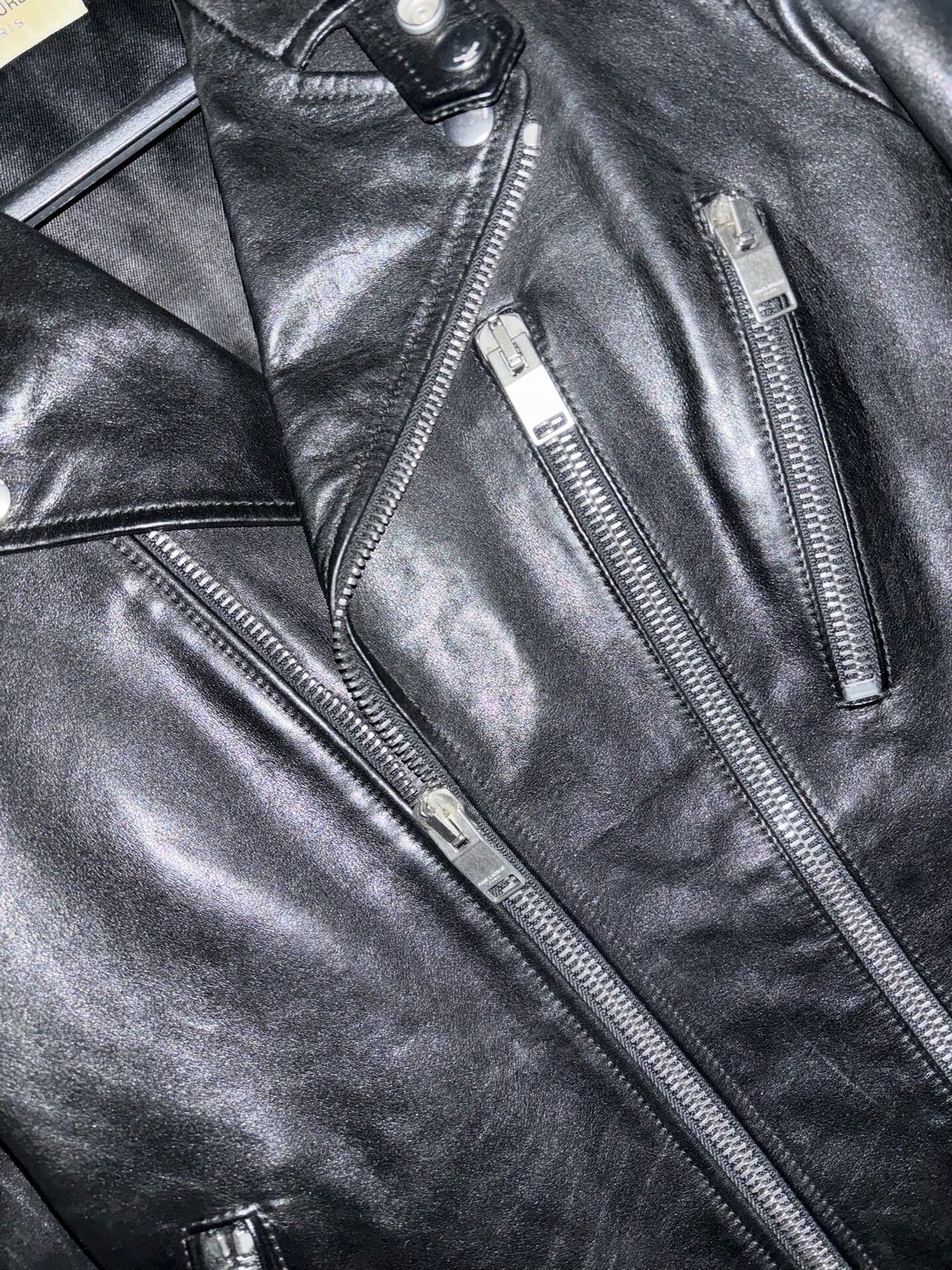 Saint Laurent Paris Saint Laurent Black Leather Motorcycle Jacket Size US S / EU 44-46 / 1 - 4 Thumbnail