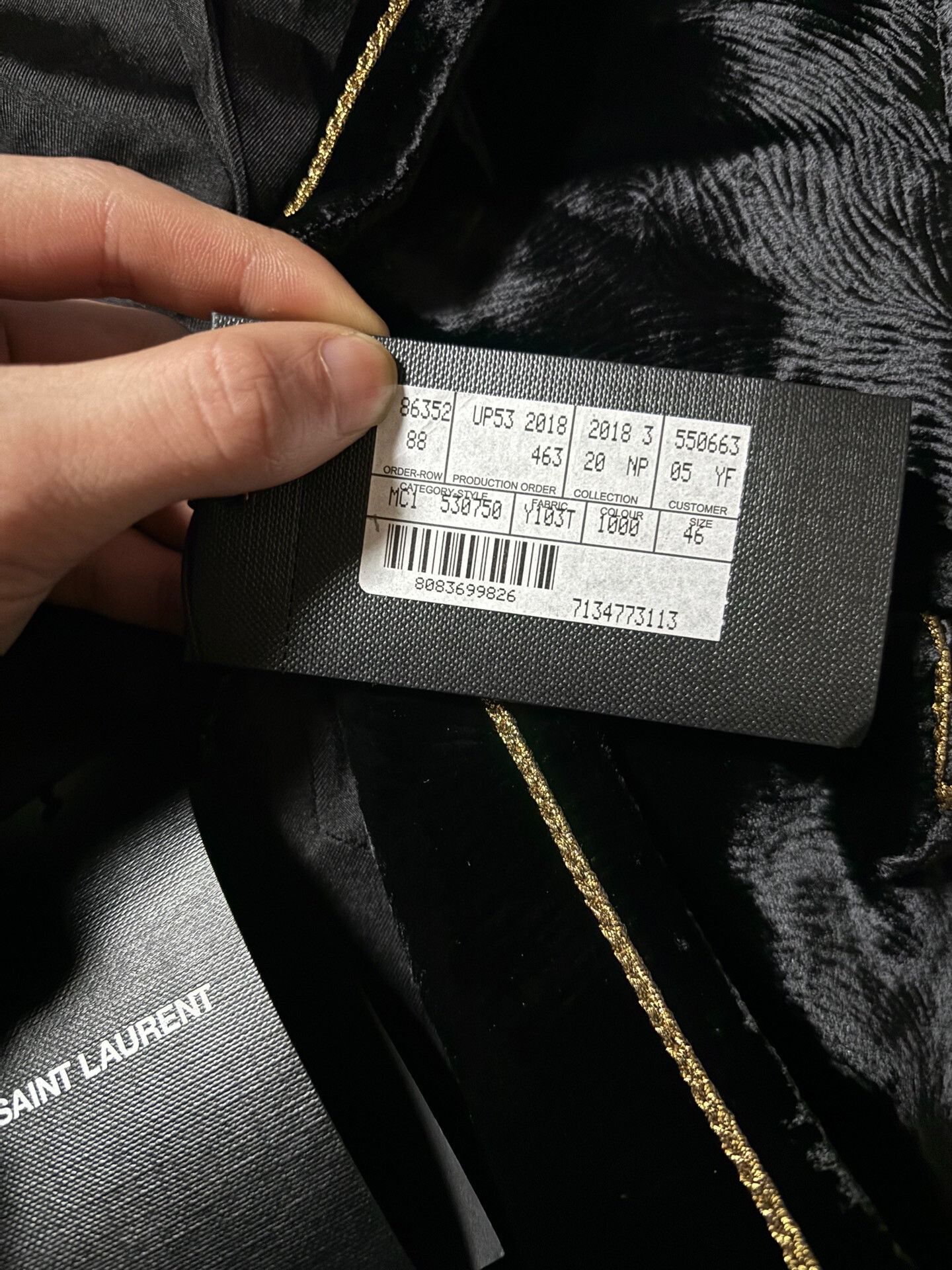 Saint Laurent Paris Saint Laurent Velvet Suit with Gold Accents Size US S / EU 44-46 / 1 - 8 Thumbnail