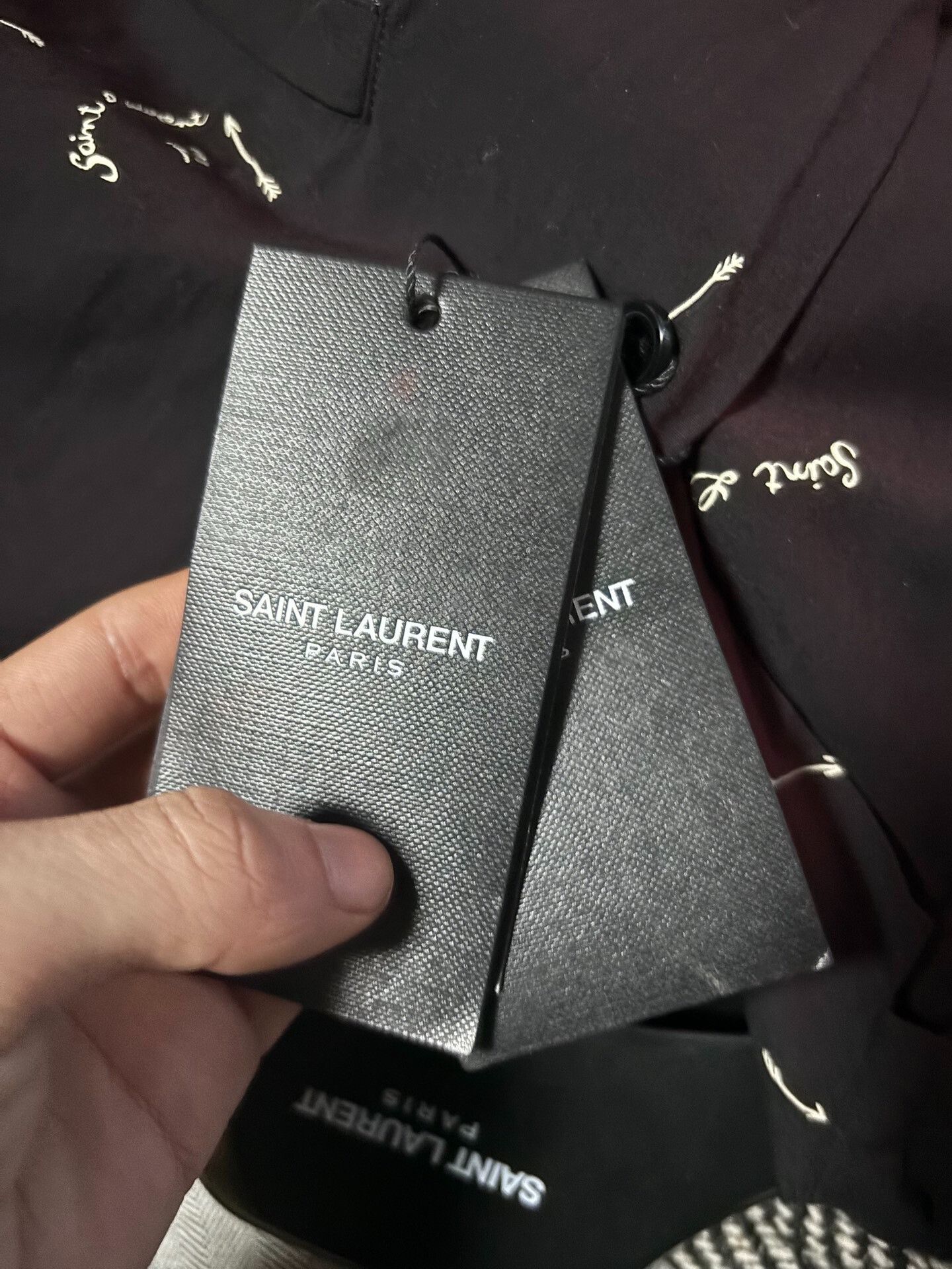 Saint Laurent Paris Saint Laurent Black Heart Print Shirt Size US S / EU 44-46 / 1 - 7 Thumbnail