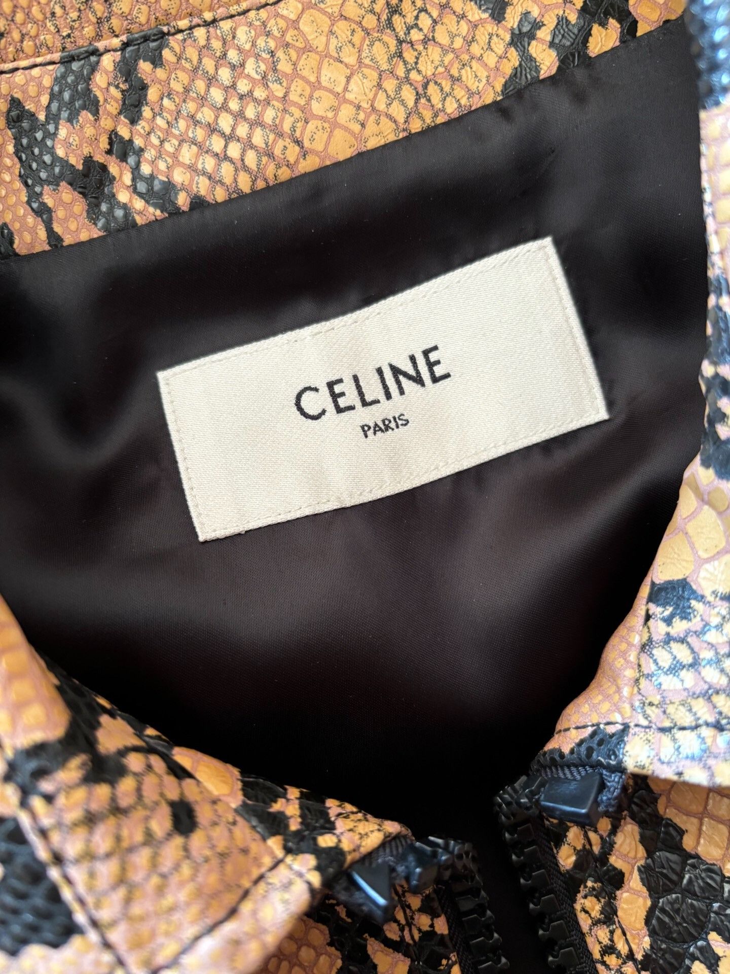 Celine Celine Snakeskin Waist-Cinching Leather Jacket Size XXL / US 16-18 / IT 52-54 - 5 Thumbnail