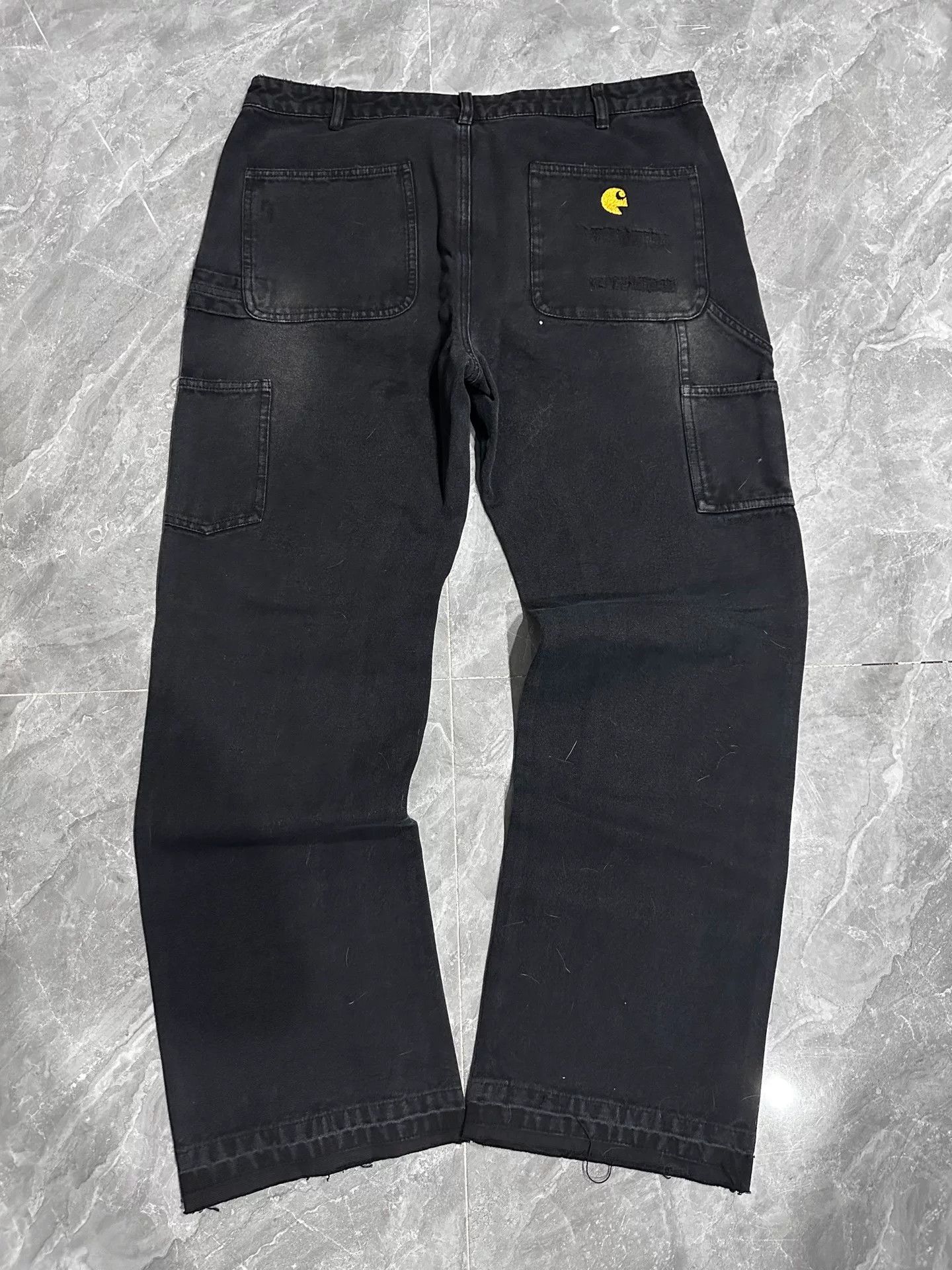 Carhartt Wip Black Flared Denim Pants with Heart Design Size US 36 / EU 52 - 2 Thumbnail