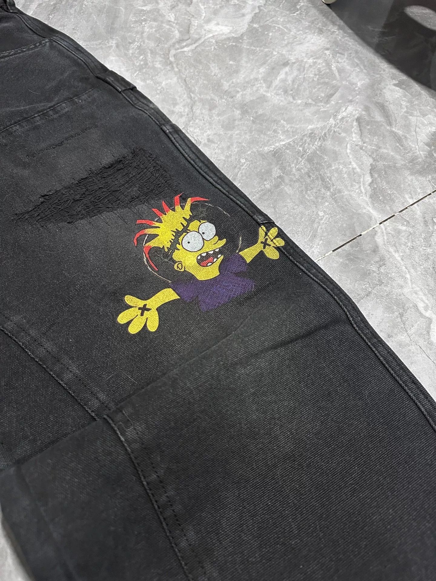 Carhartt Wip Black Flared Denim Pants with Heart Design Size US 36 / EU 52 - 3 Thumbnail