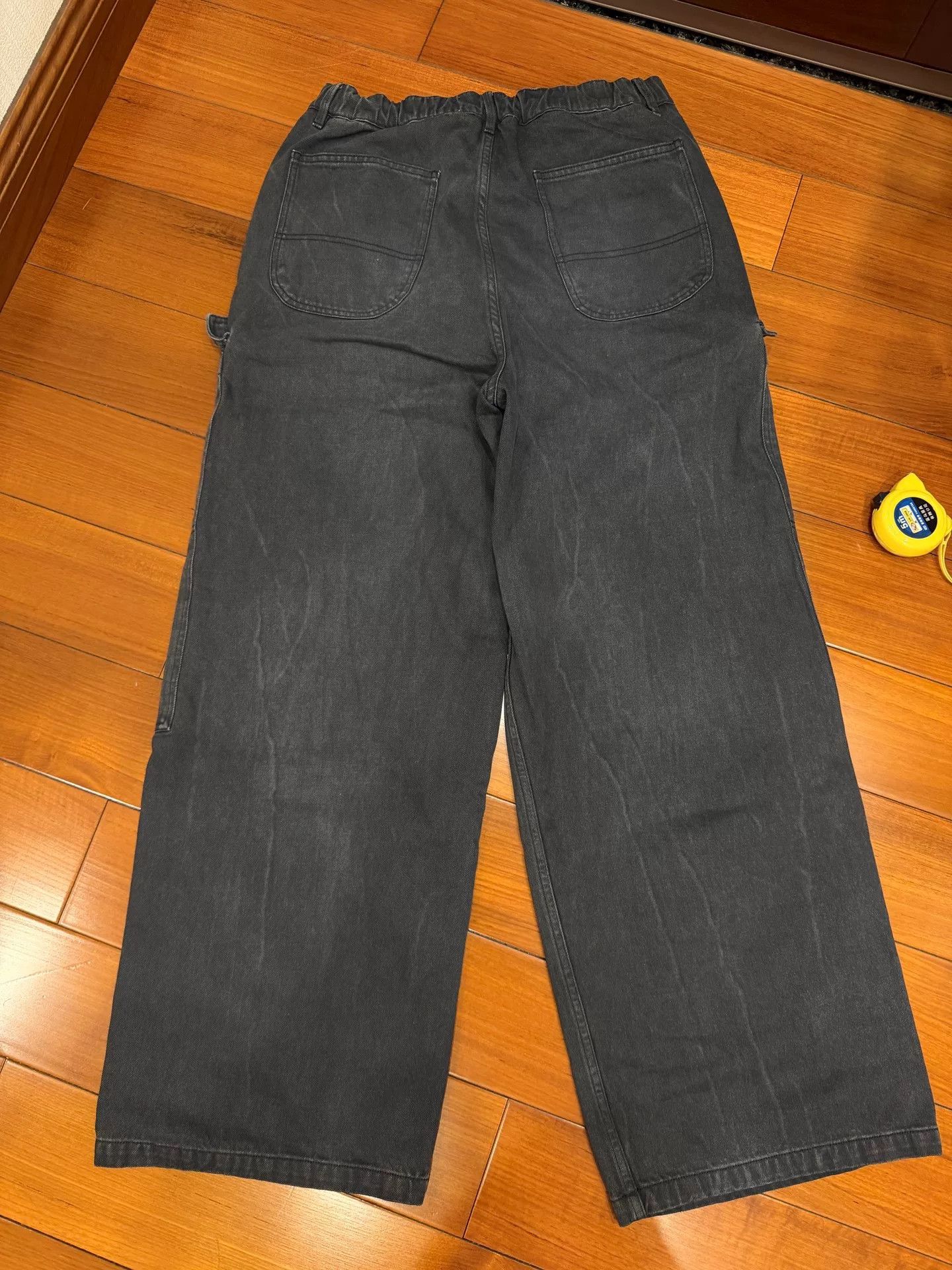 AMI AMI Black Cargo Wide-Leg Denim Pants Size US 30 / EU 46 - 2 Thumbnail