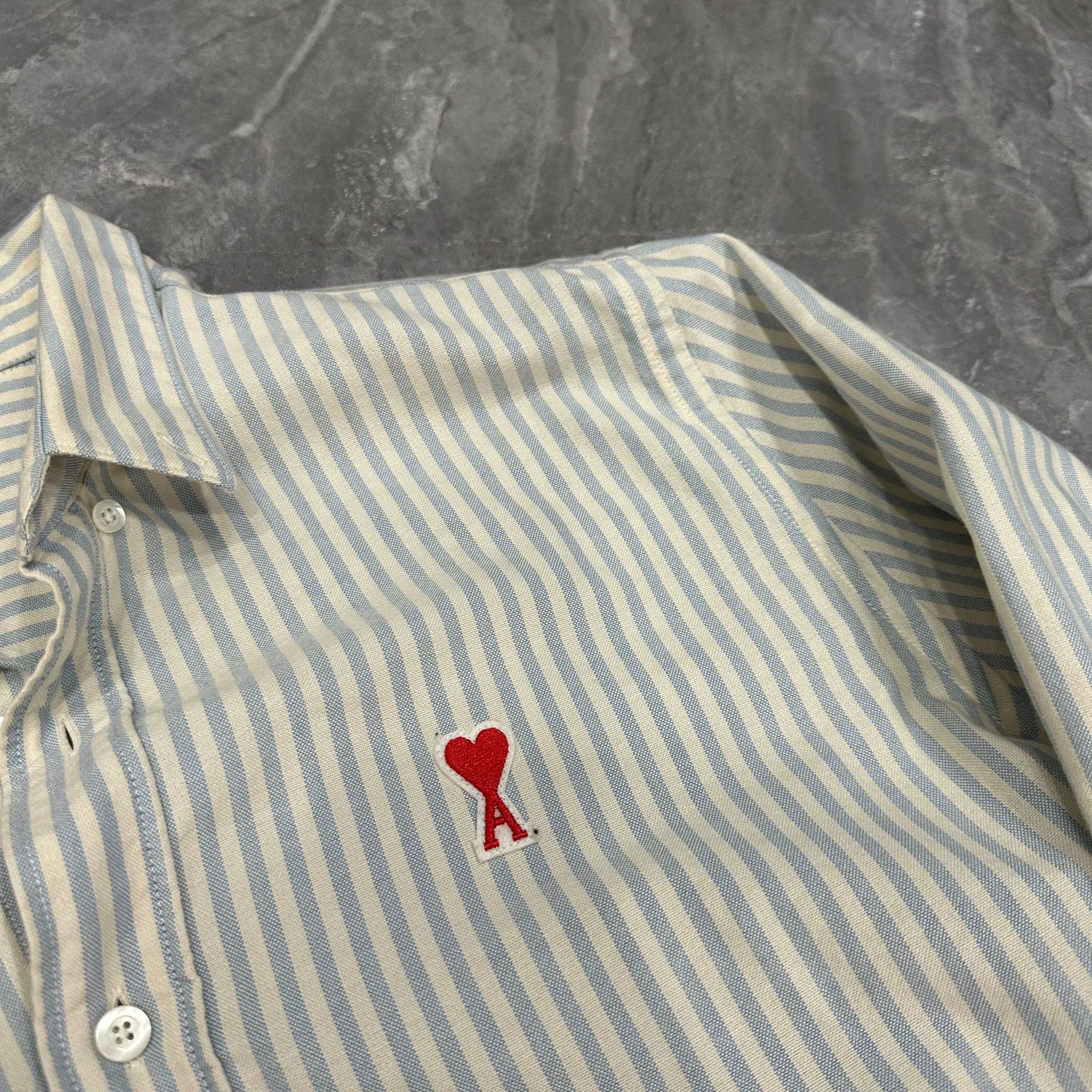 AMI AMI Long Sleeve Heart Embroidery Shirt Size US XS / EU 42 / 0 - 2 Thumbnail