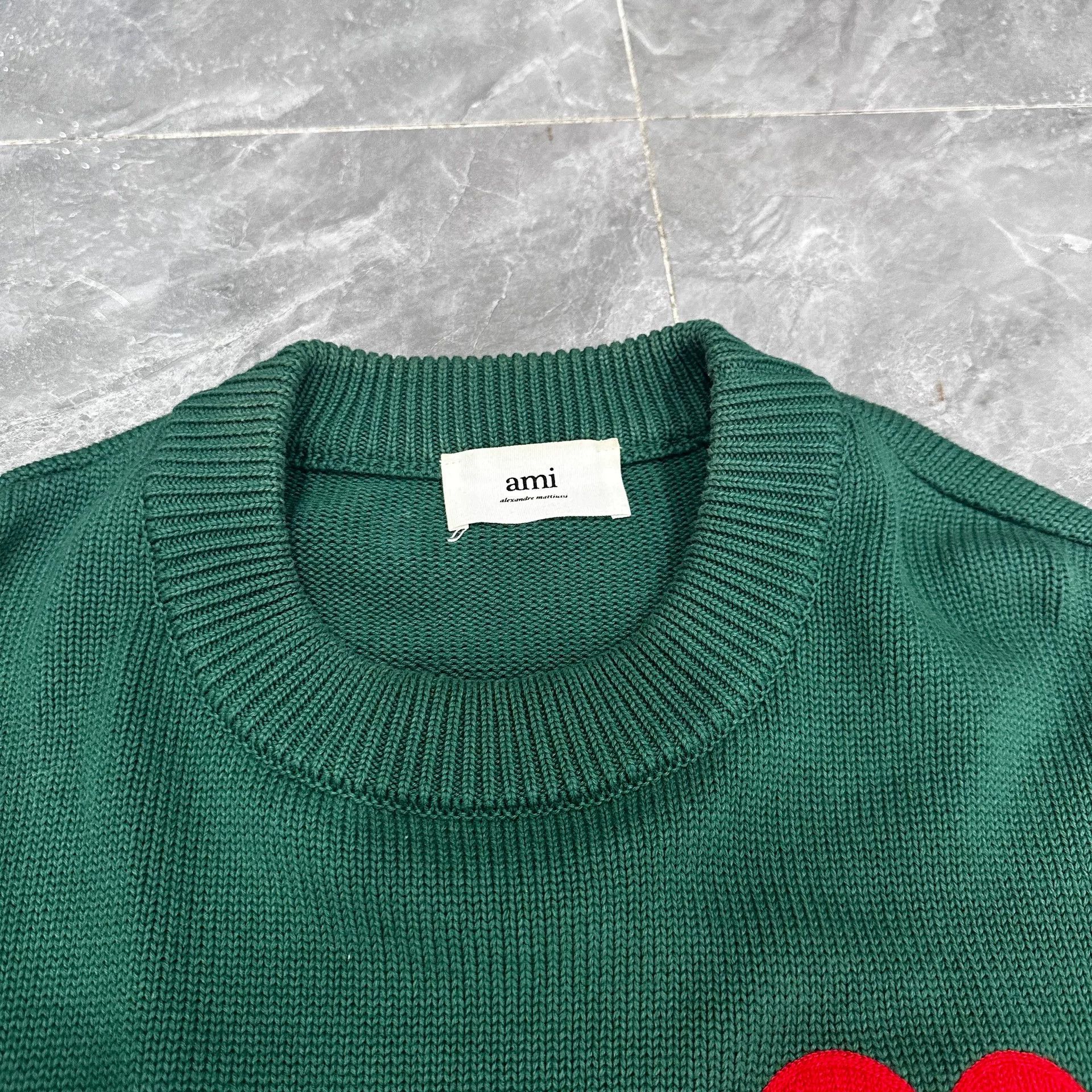 AMI AMI Green Heart Knit Sweater Size US L / EU 52-54 / 3 - 4 Thumbnail