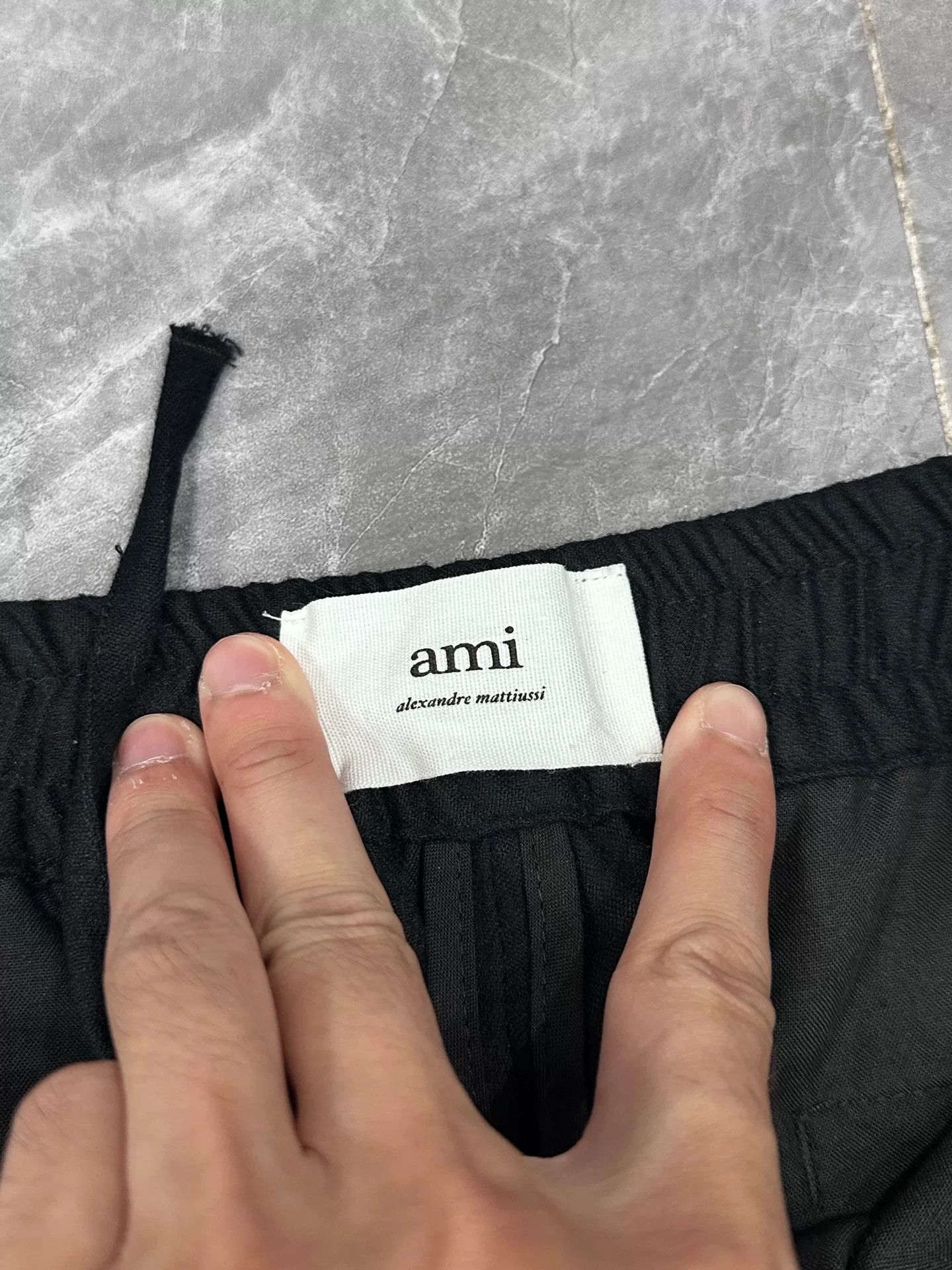 Black Wool Slim Fit Trousers