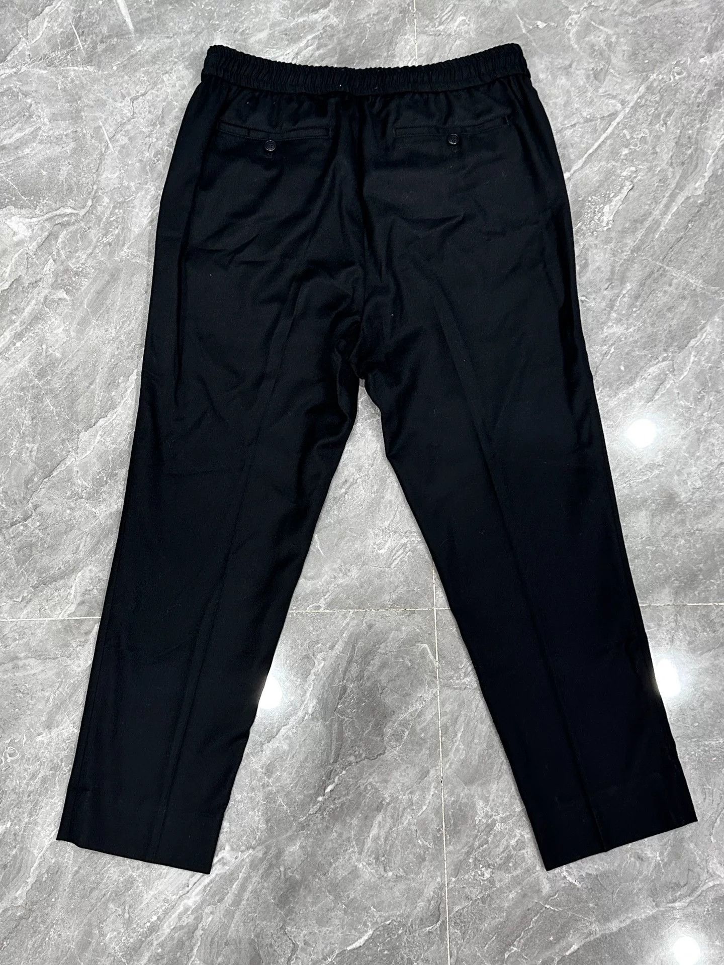 Black Wool Slim Fit Trousers