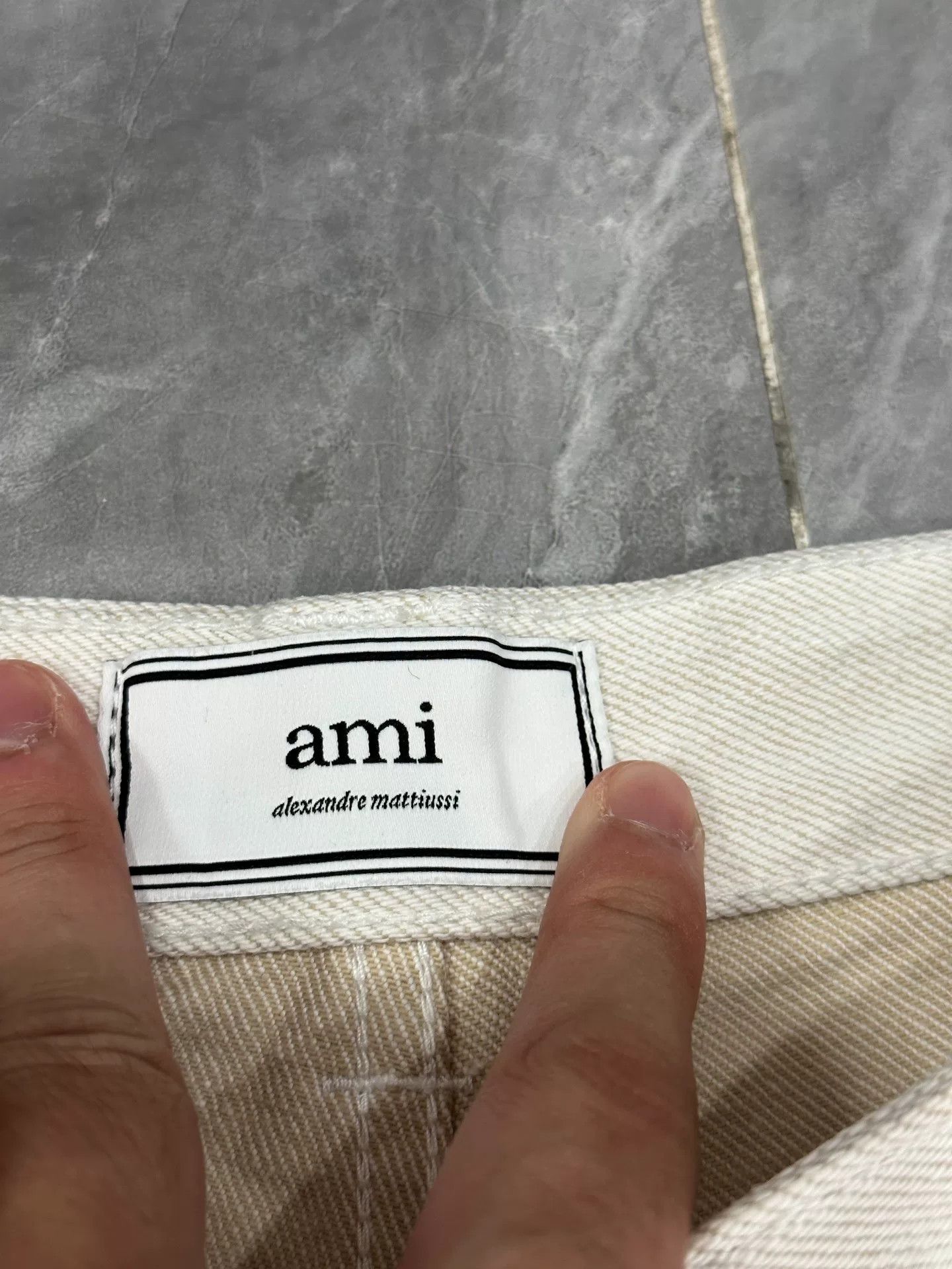 AMI AMI Beige Wide-Leg Denim Trousers Size US 34 / EU 50 - 3 Thumbnail