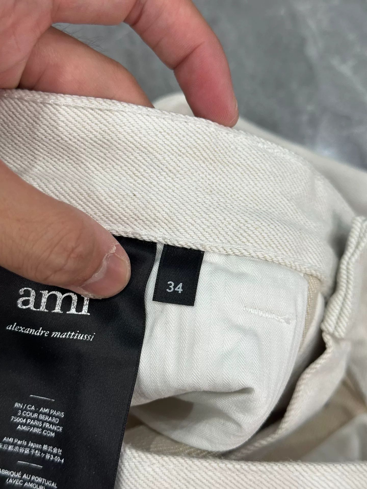 AMI AMI Beige Wide-Leg Denim Trousers Size US 34 / EU 50 - 6 Thumbnail
