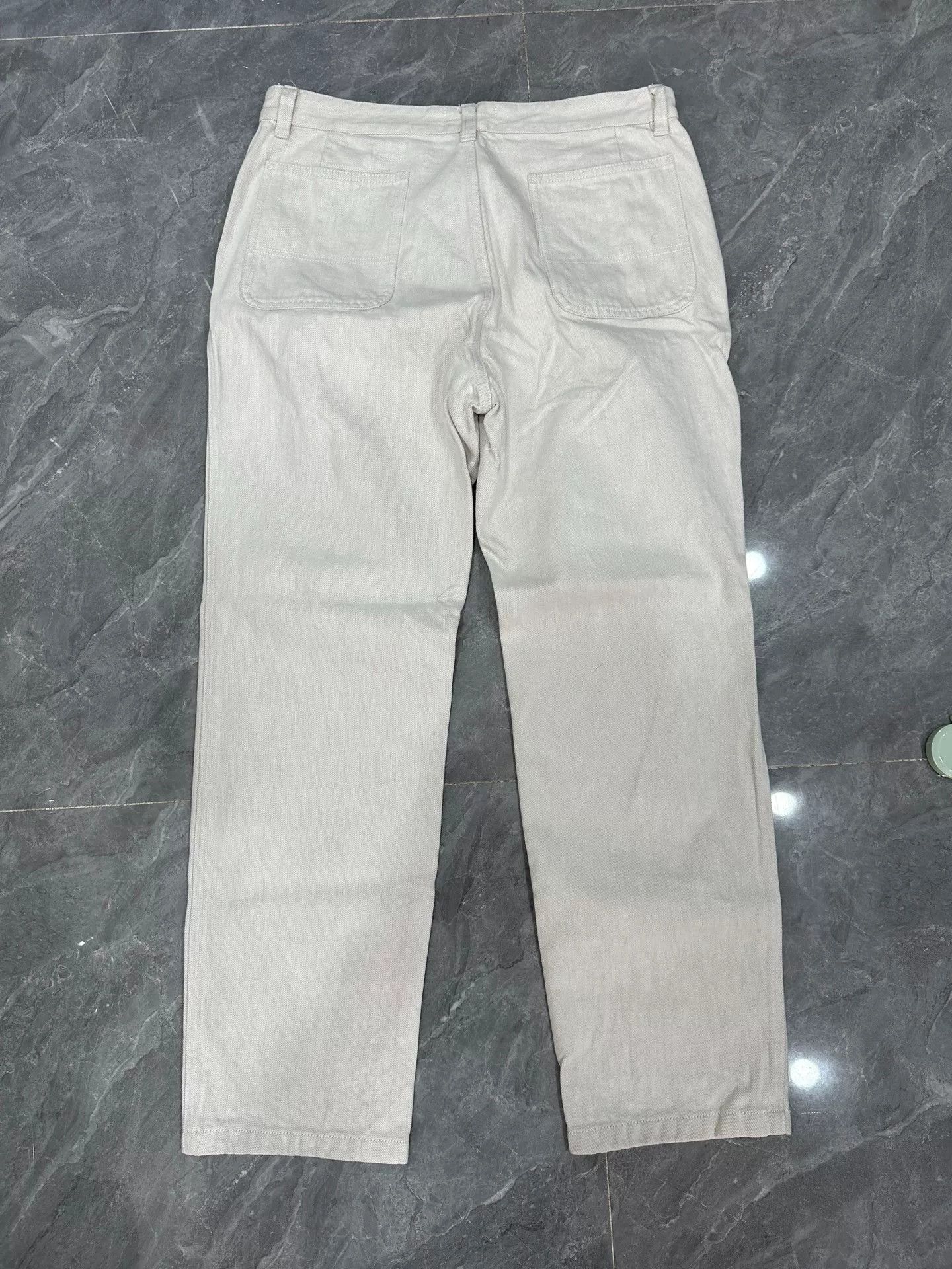 AMI AMI Beige Wide-Leg Denim Trousers Size US 34 / EU 50 - 2 Thumbnail