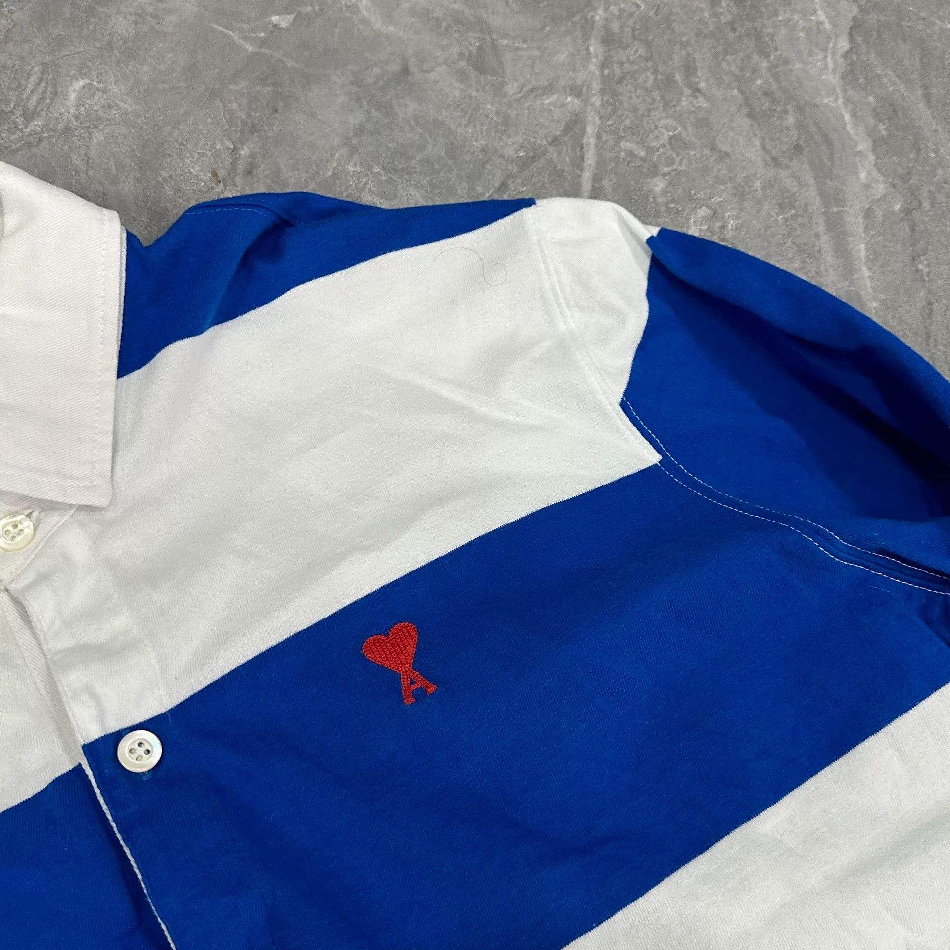 AMI AMI Heart Embroidered Long Sleeve Polo Size US L / EU 52-54 / 3 - 2 Thumbnail