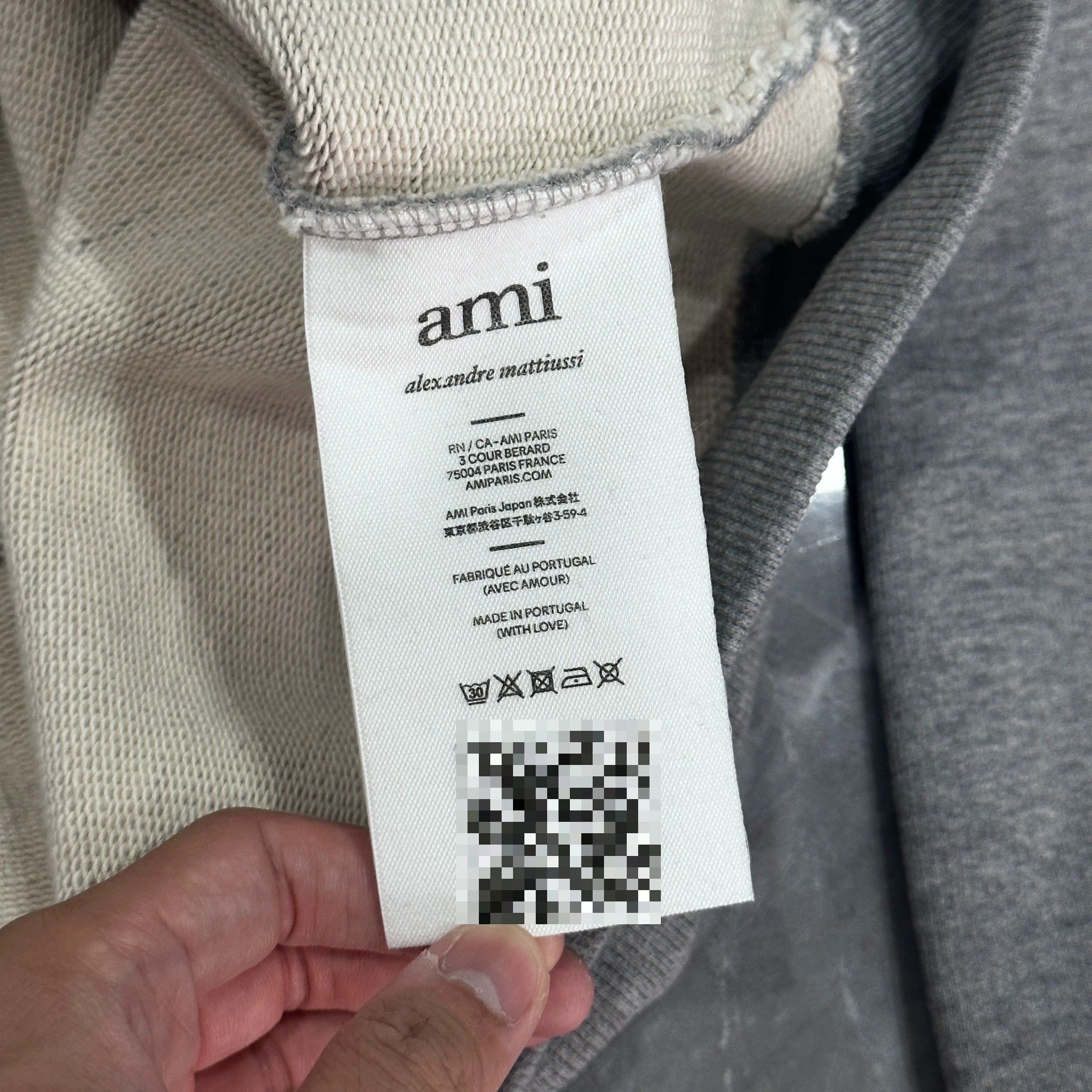 AMI Gray Sweatshirt with Red Heart Embroidery Size US XL / EU 56 / 4 - 4 Thumbnail